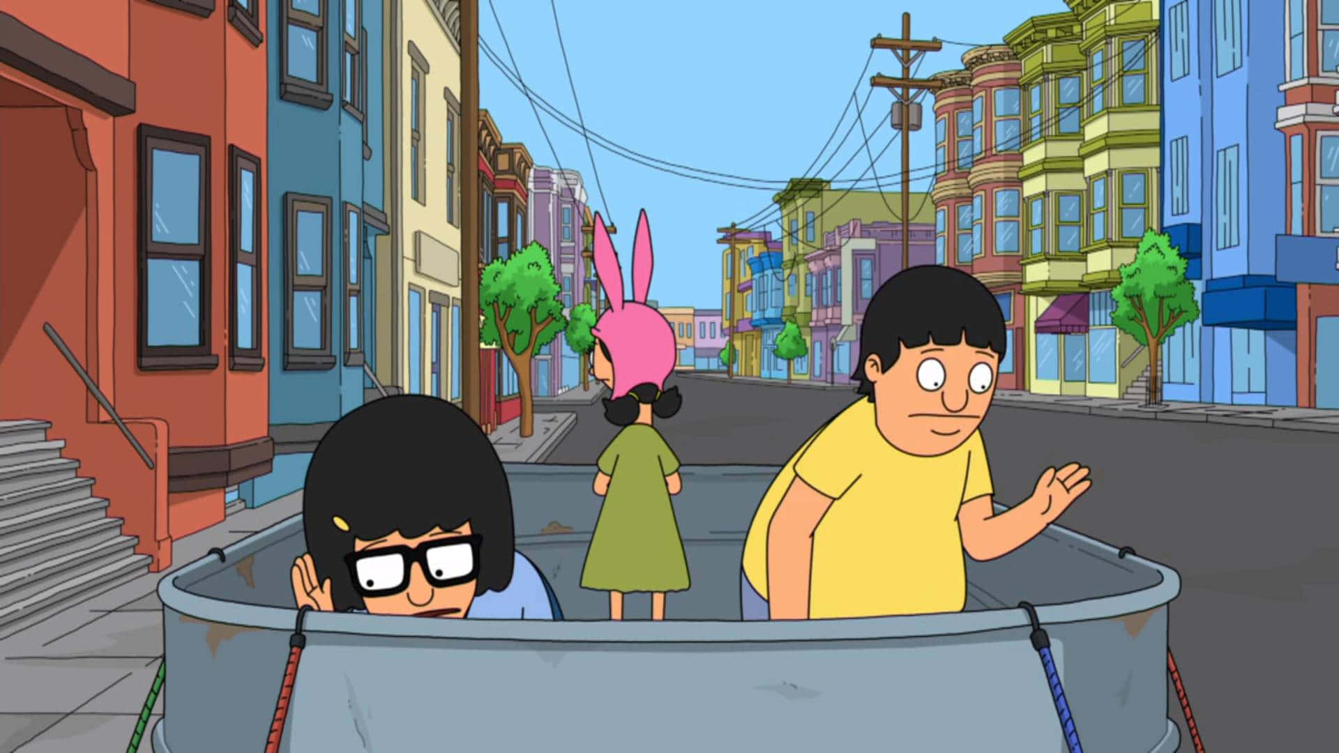 Έργο Τέχνης της Σειράς Bob's Burgers: Ο Μπομπ και η Οικογένειά του στο Μπέργκερ Σόπ τους Ταπετσαρία