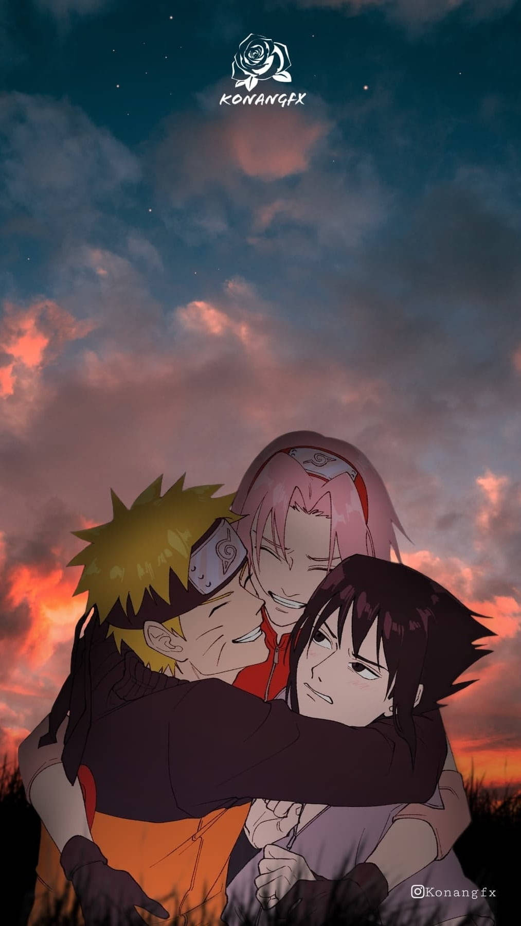 Αγκαλιά Ομάδας 7 Naruto iPhone Ταπετσαρία