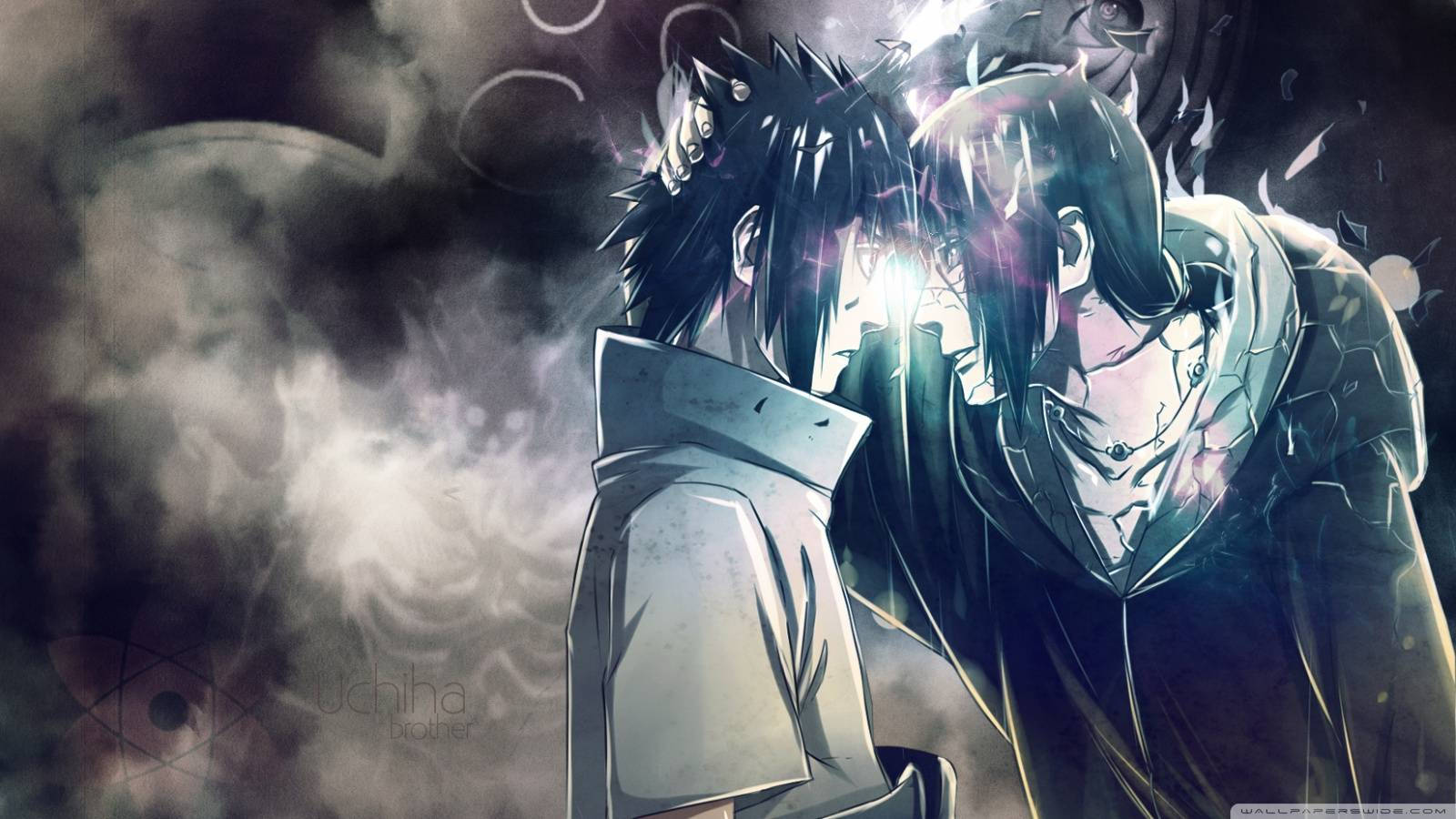 Ταπετσαρία των αδερφών Uchiha Sasuke και Itachi σε συνομιλία μάτι με μάτι — Sasuke Ταπετσαρία