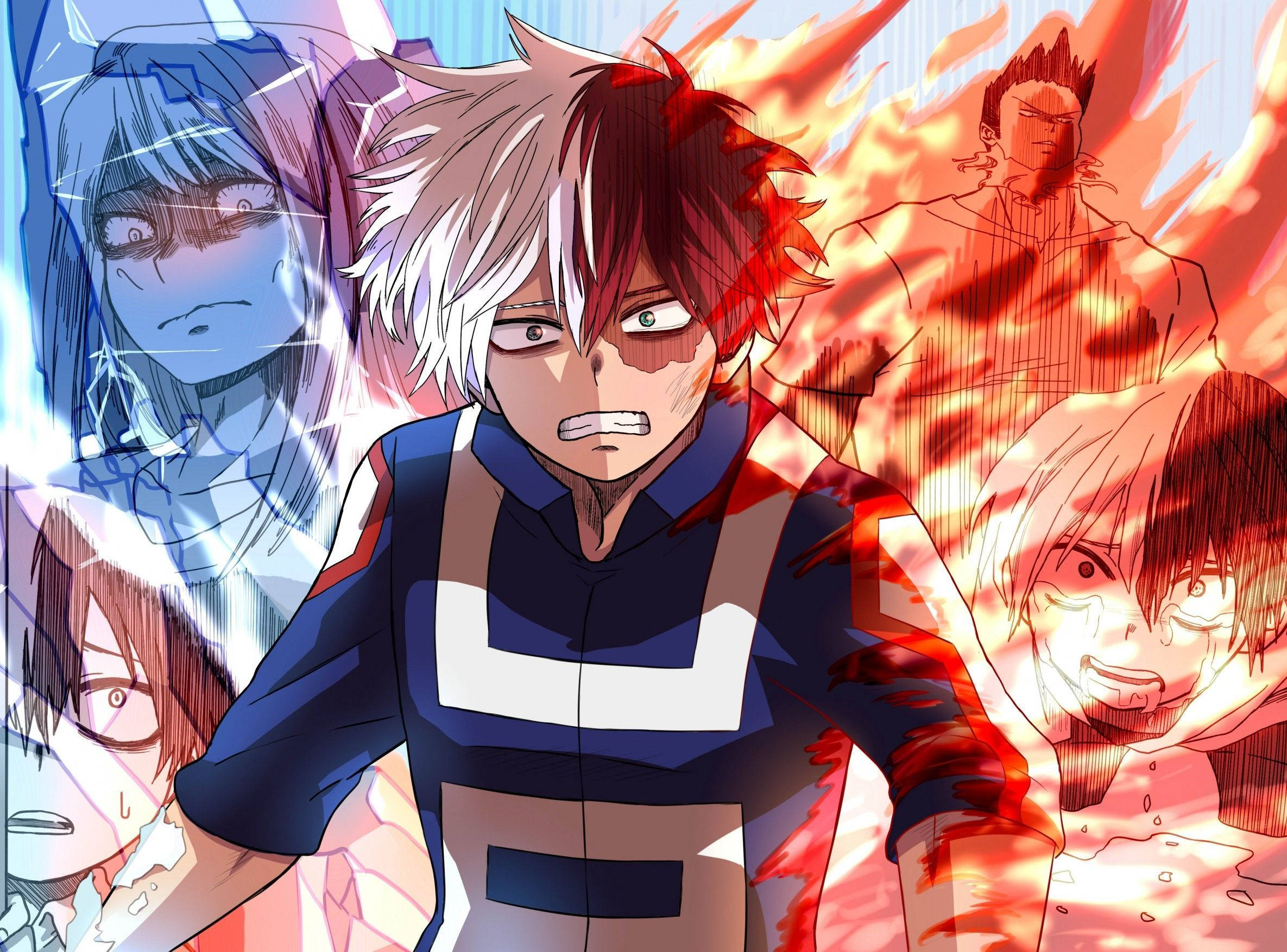 Αηδιασμένος χαριτωμένος Todoroki Ταπετσαρία