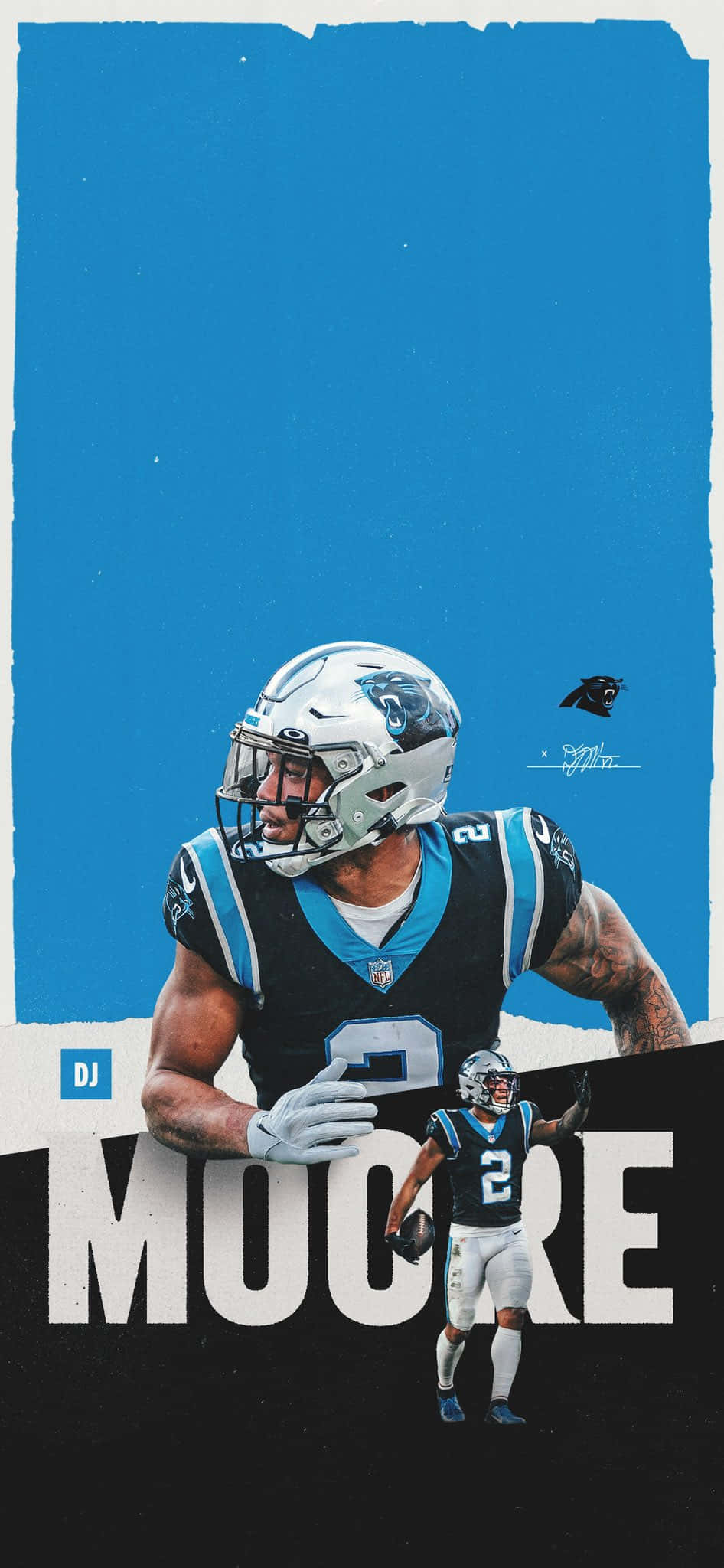 Αθλητής Αμερικανικού Ποδοσφαίρου DJ Moore Carolina Panthers Ταπετσαρία