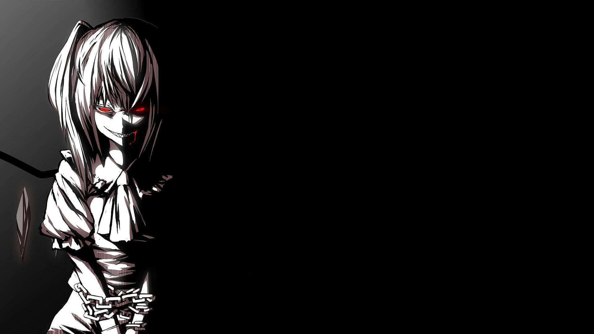 Αινιγματική Μαύρη Αισθητική Anime σε Υπολογιστή Ταπετσαρία