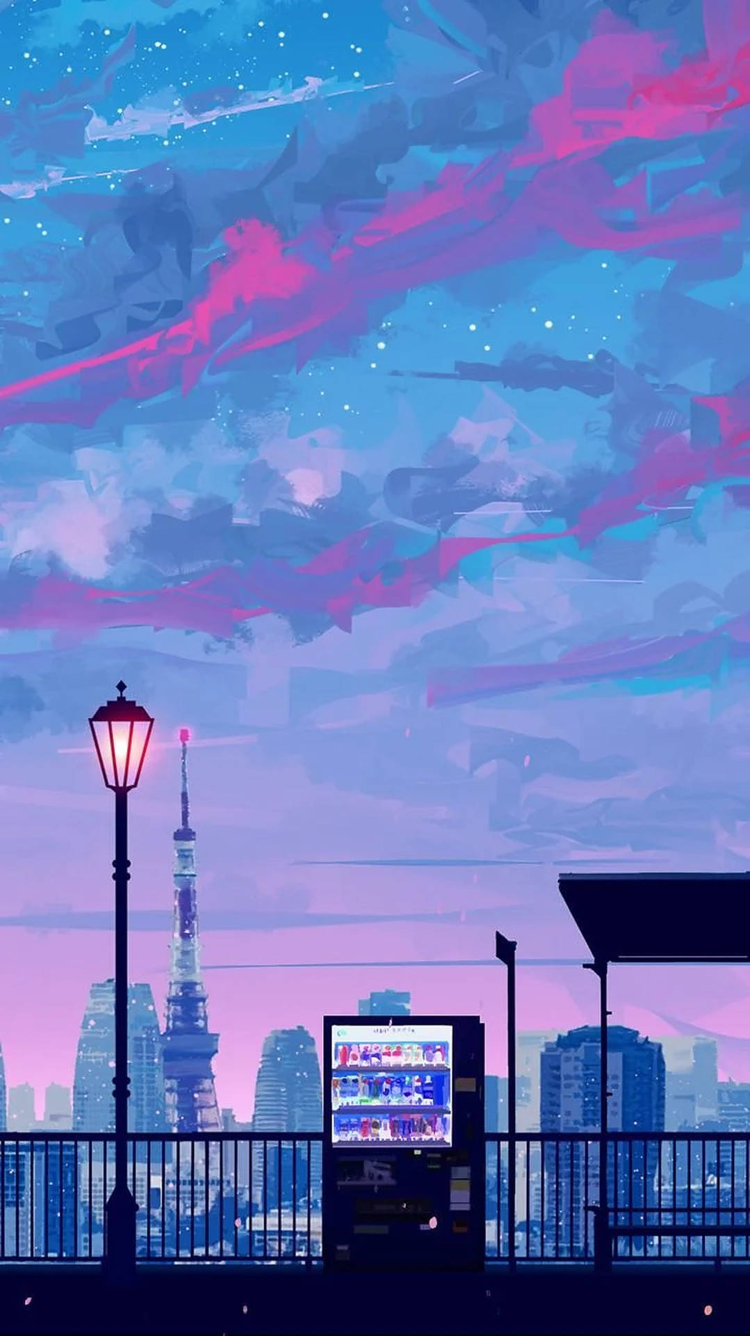 Αισθητική ταπετσαρία anime πόλης για iPhone