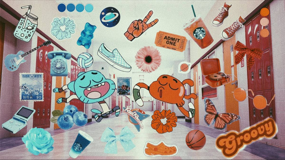 Αισθητική Gumball Darwin με Αυτοκόλλητα Ταπετσαρία