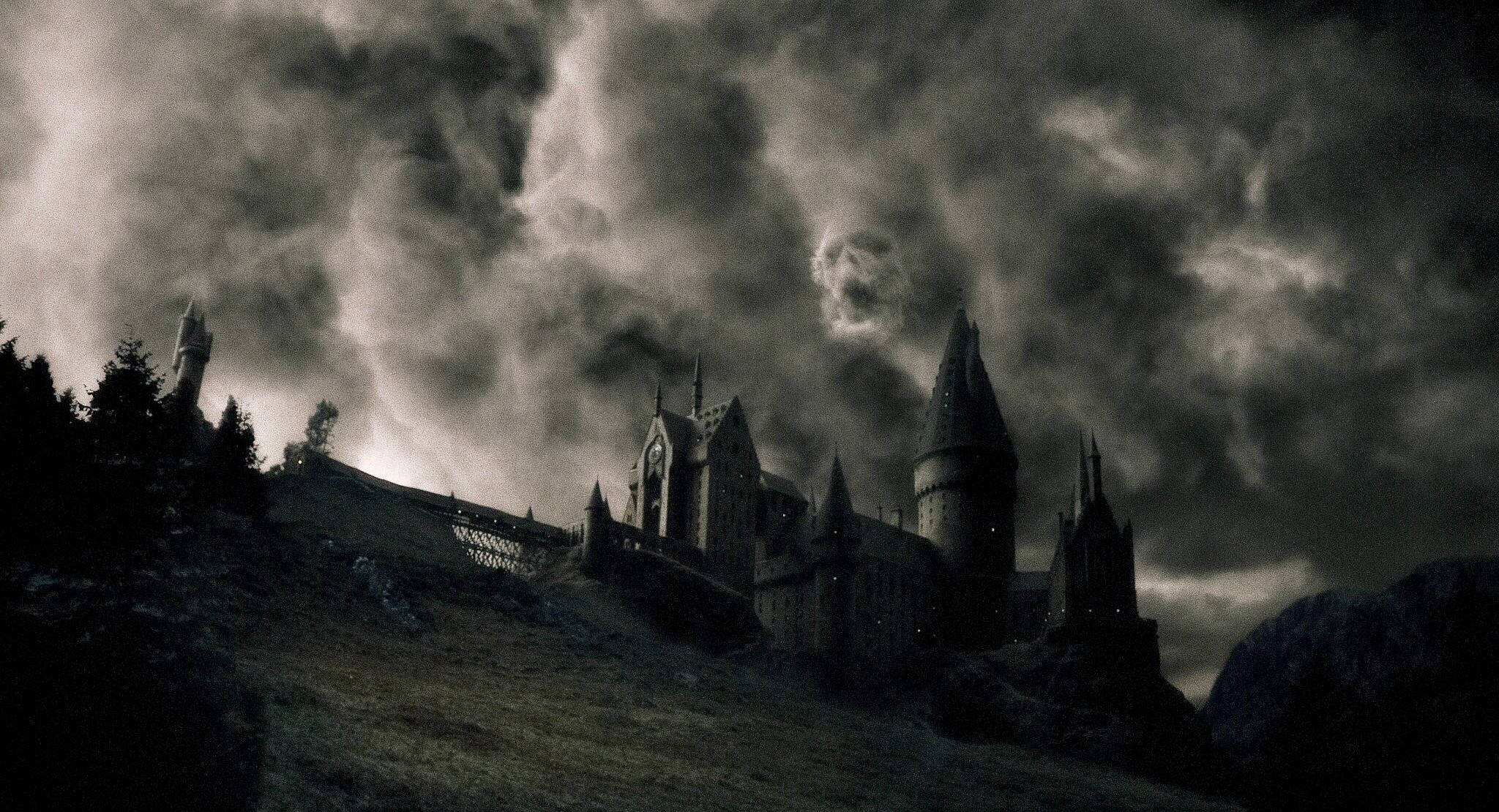 Αισθητική Harry Potter Ασπρόμαυρο Χόγκουαρτς Ταπετσαρία