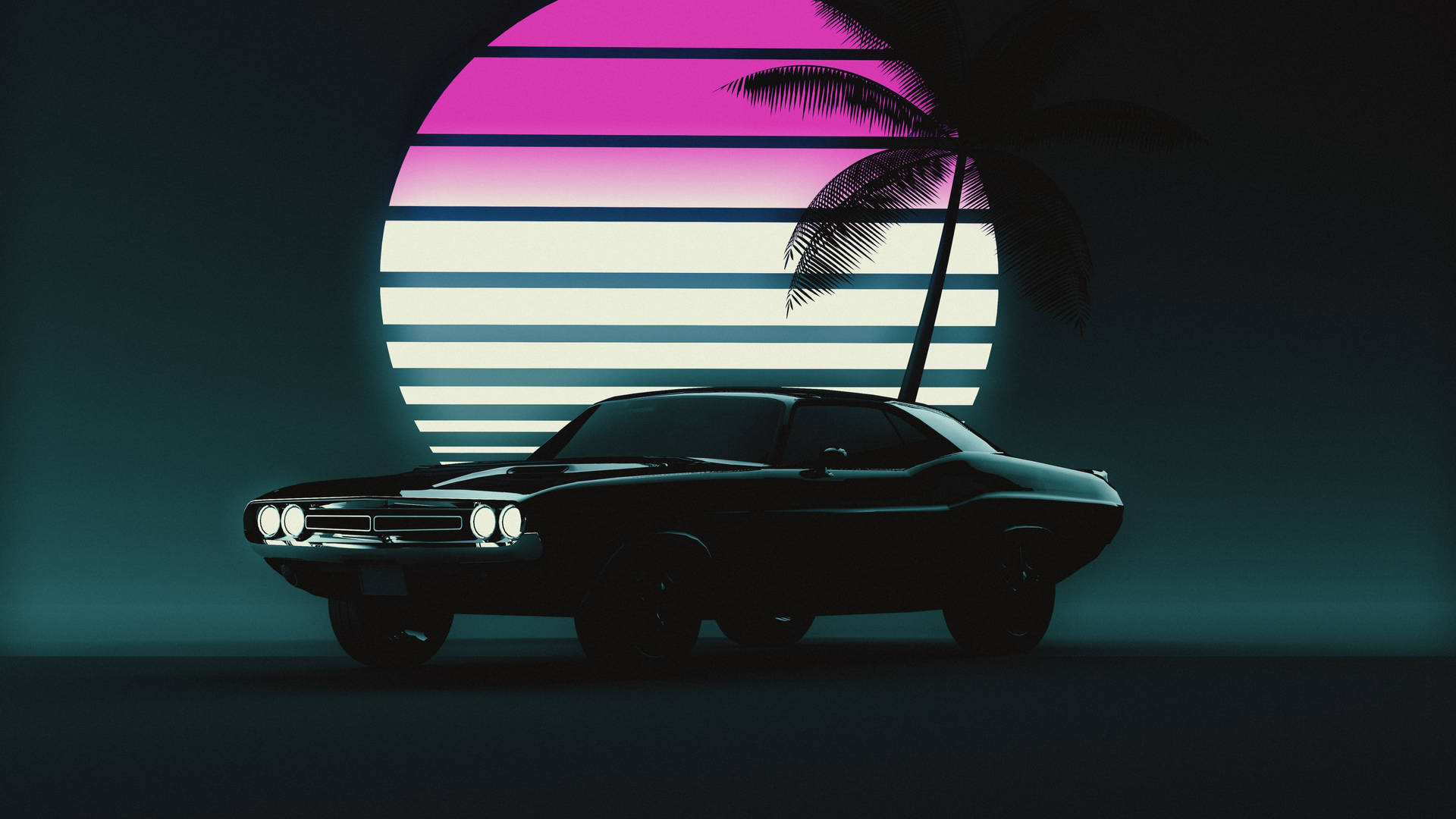 Εικόνα Αισθητικής Vaporwave 4K Φορητού Υπολογιστή Αυτοκινήτου — Αυτοκίνητο GIF Ταπετσαρία