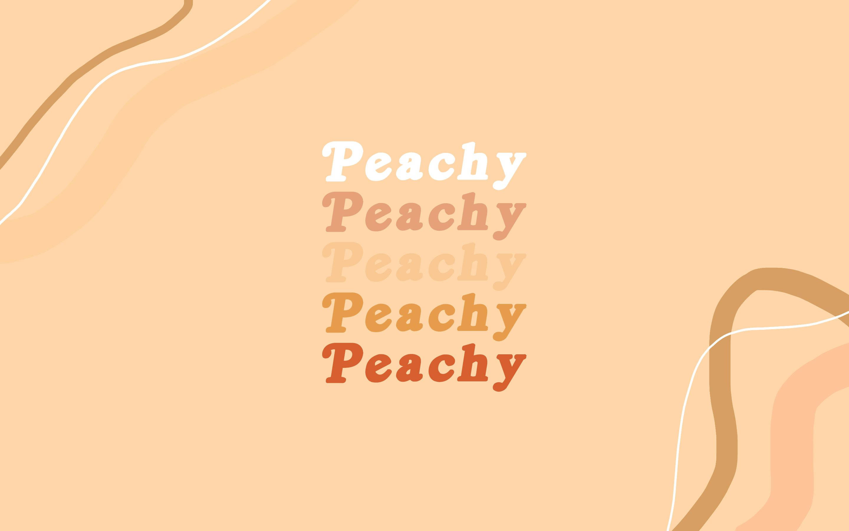 Αισθητική αφίσα σε ανοιχτό καφέ με τη λέξη peachy Ταπετσαρία
