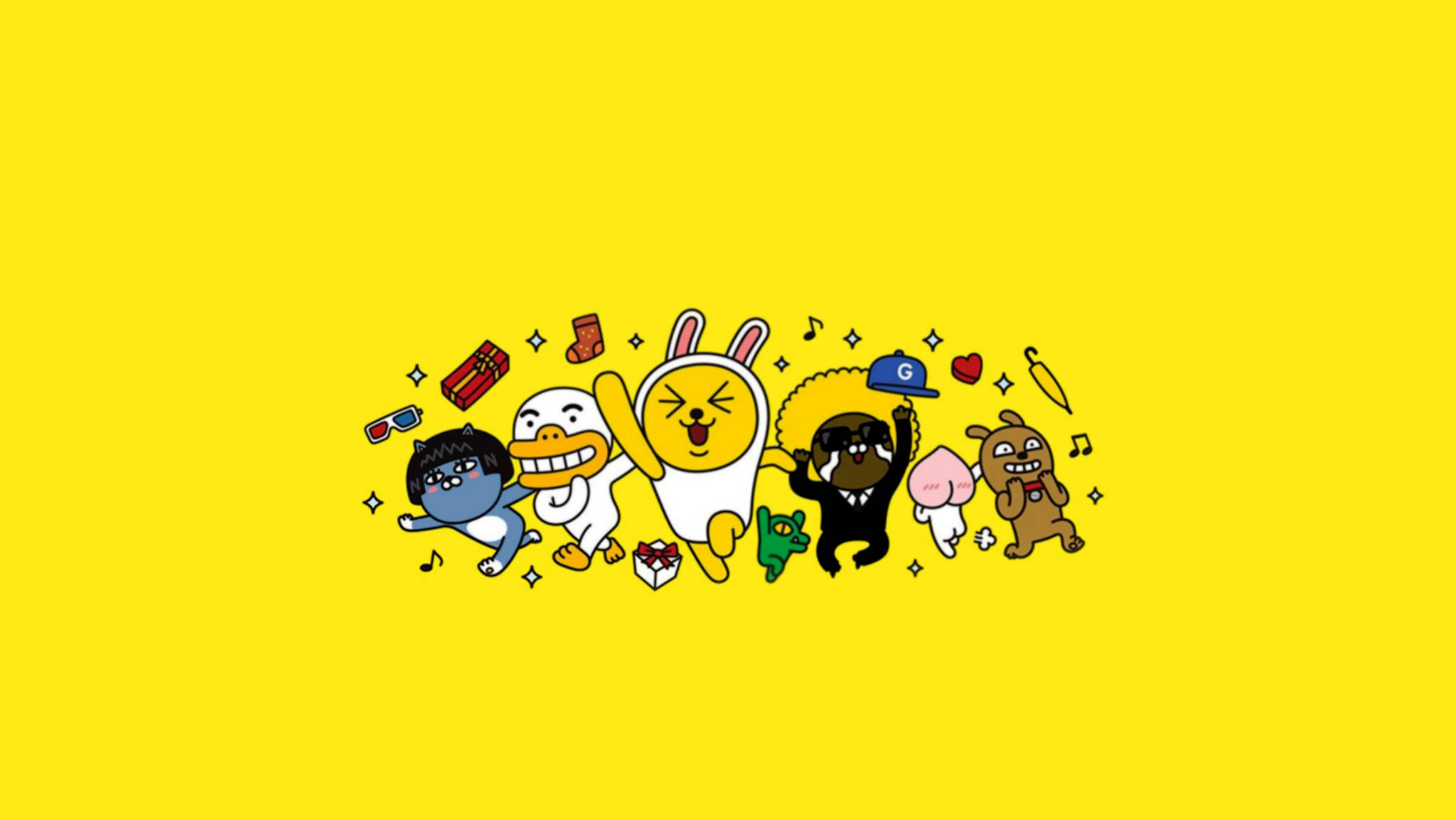 Αισθητική επιφάνεια εργασίας Kakao Friends Ταπετσαρία