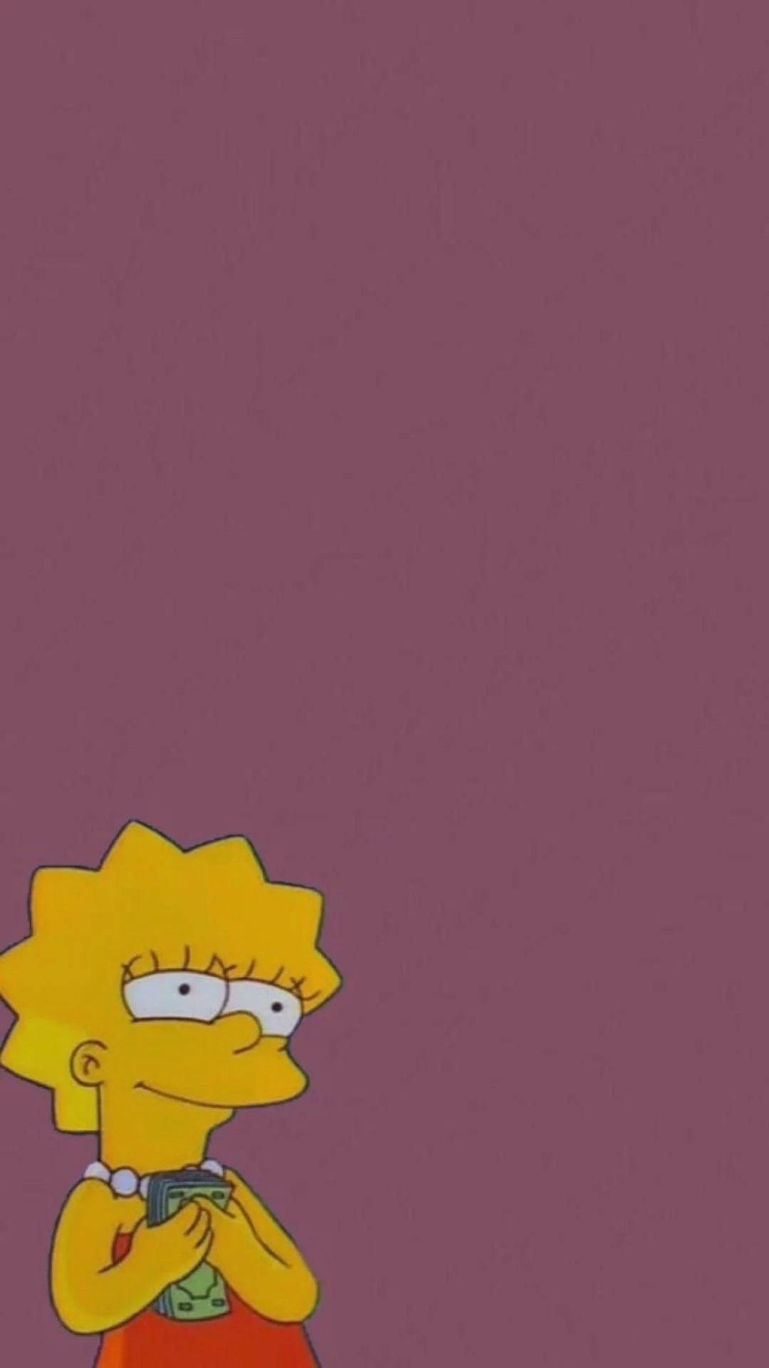 Αισθητική Καρτούν Λίζα Σίμπσον με Χρήματα Ταπετσαρία