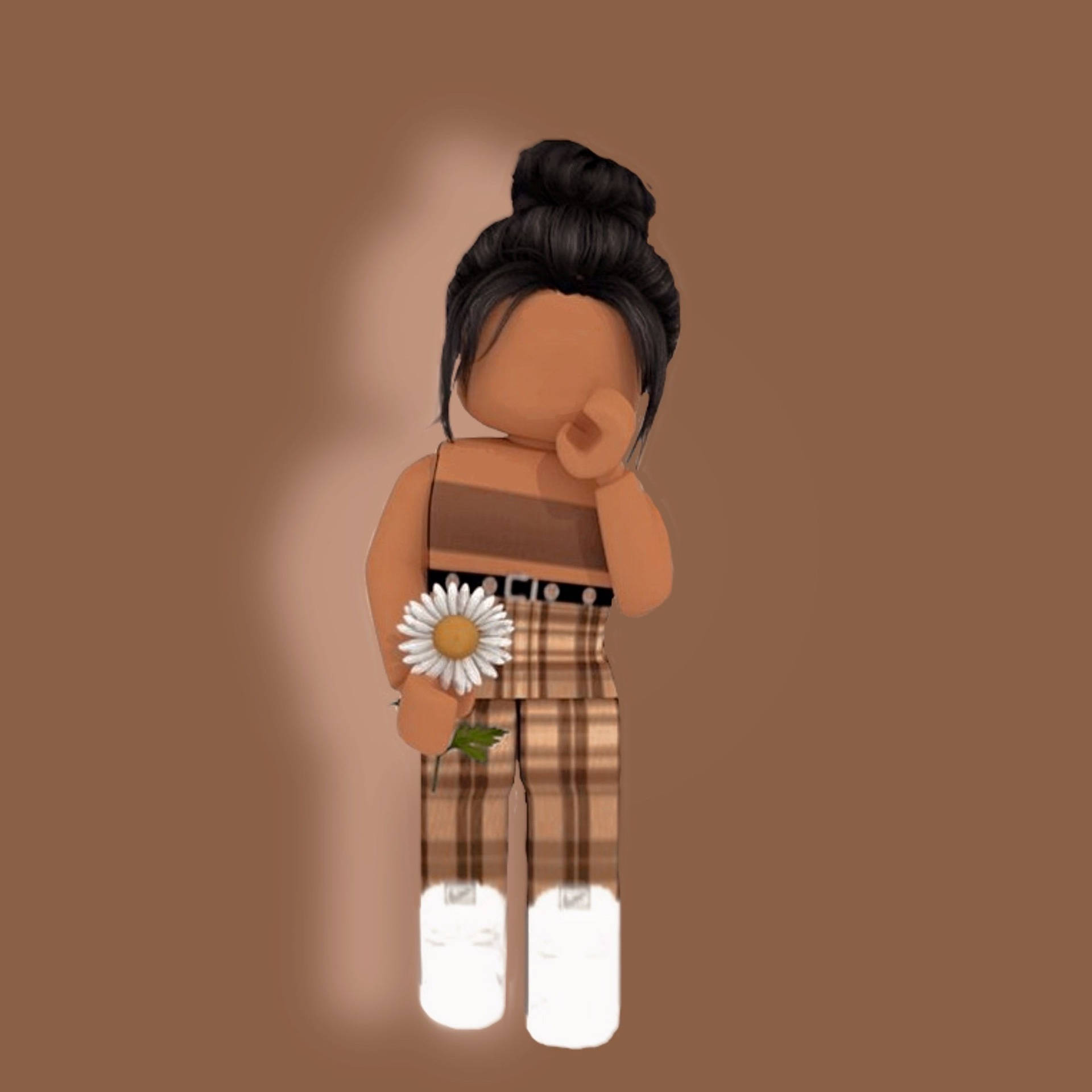 Αισθητική Κοπέλα Roblox με Λευκό Λουλούδι — Αισθητική κοπέλα GIF Ταπετσαρία