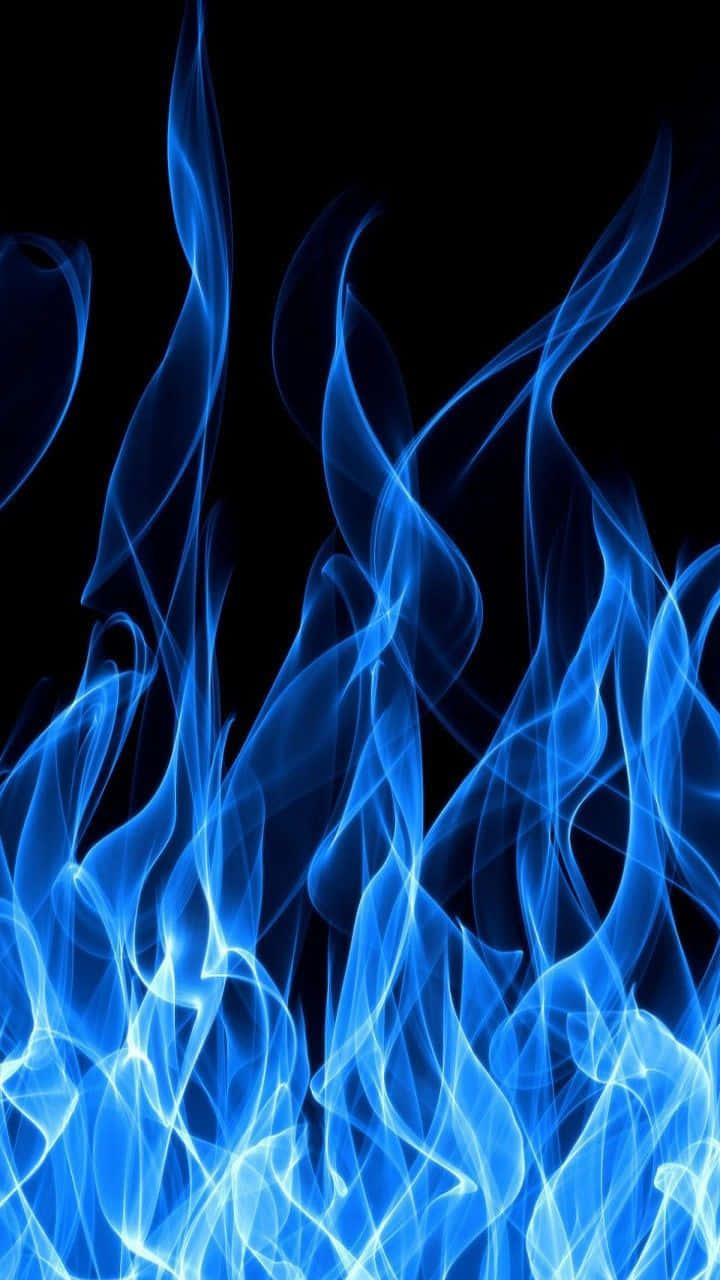 Αισθητική μπλε φωτιά σε μαύρο φόντο Ταπετσαρία