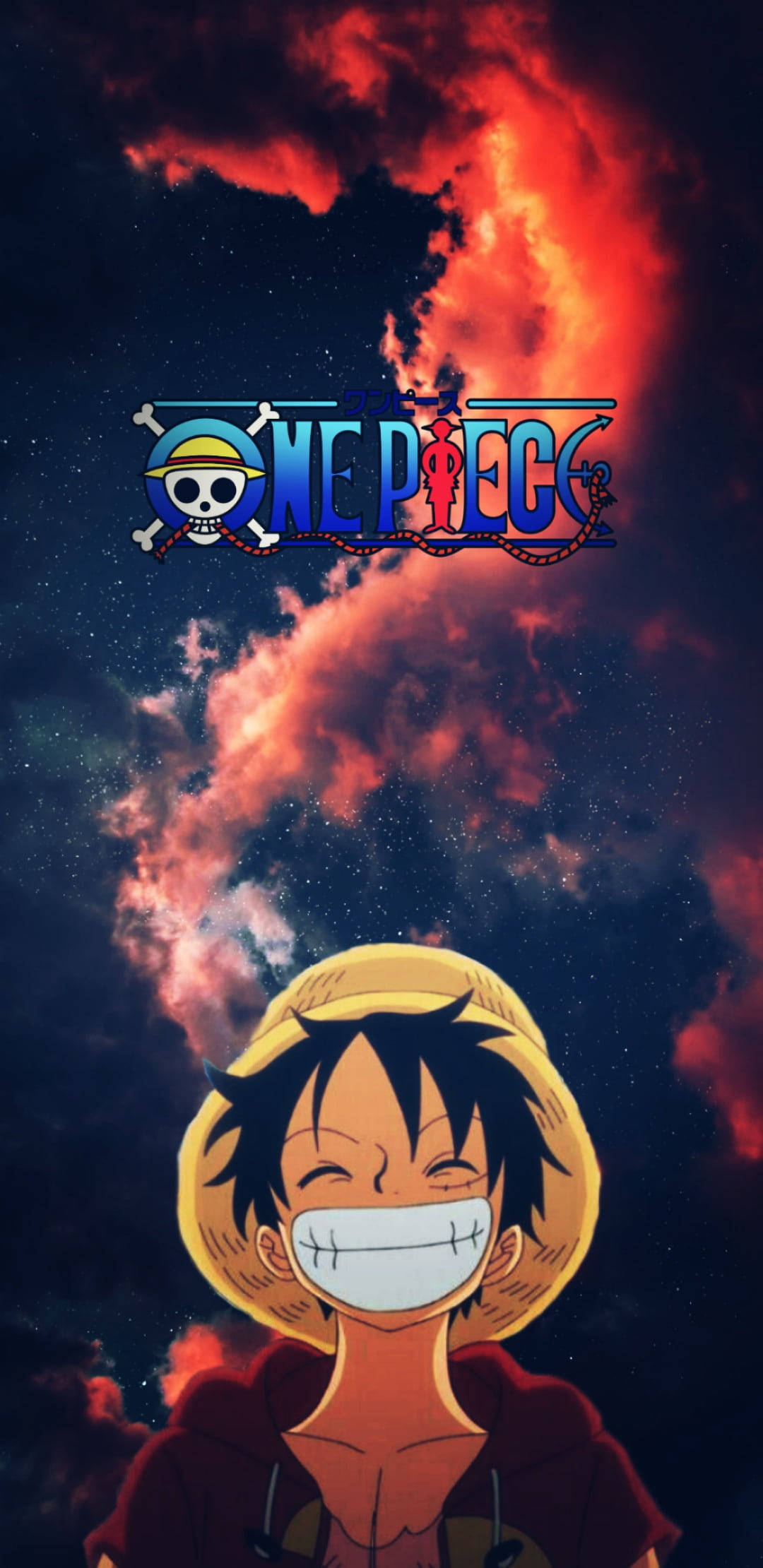 Αισθητική Νύχτα με Αστέρια Luffy και Λογότυπο Ταπετσαρία