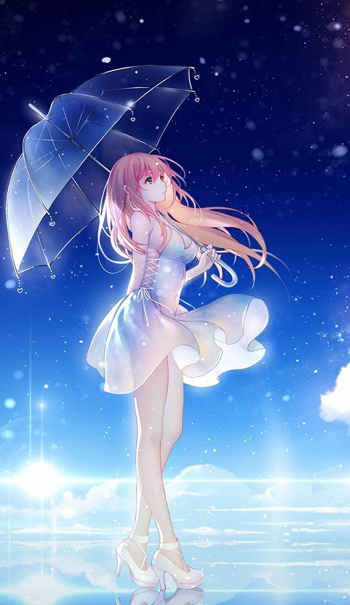Κορίτσι anime για κινητό — Anime τοπίο GIF Ταπετσαρία