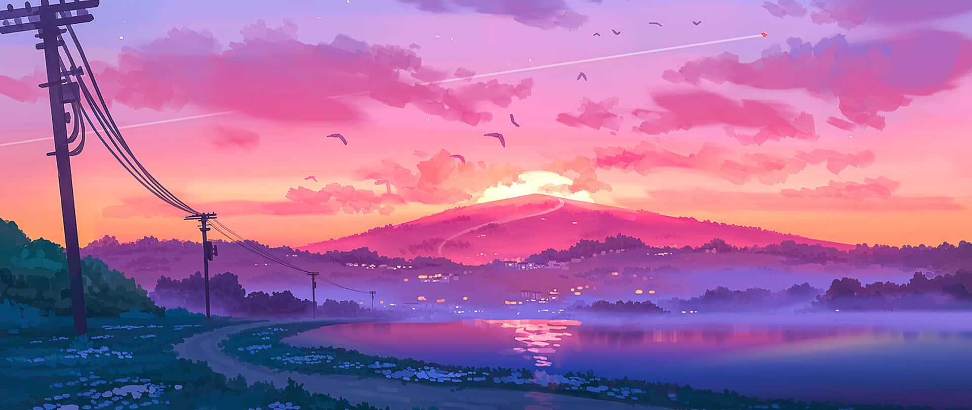 Τέχνη 2560x1080 — Anime aesthetic GIF Ταπετσαρία