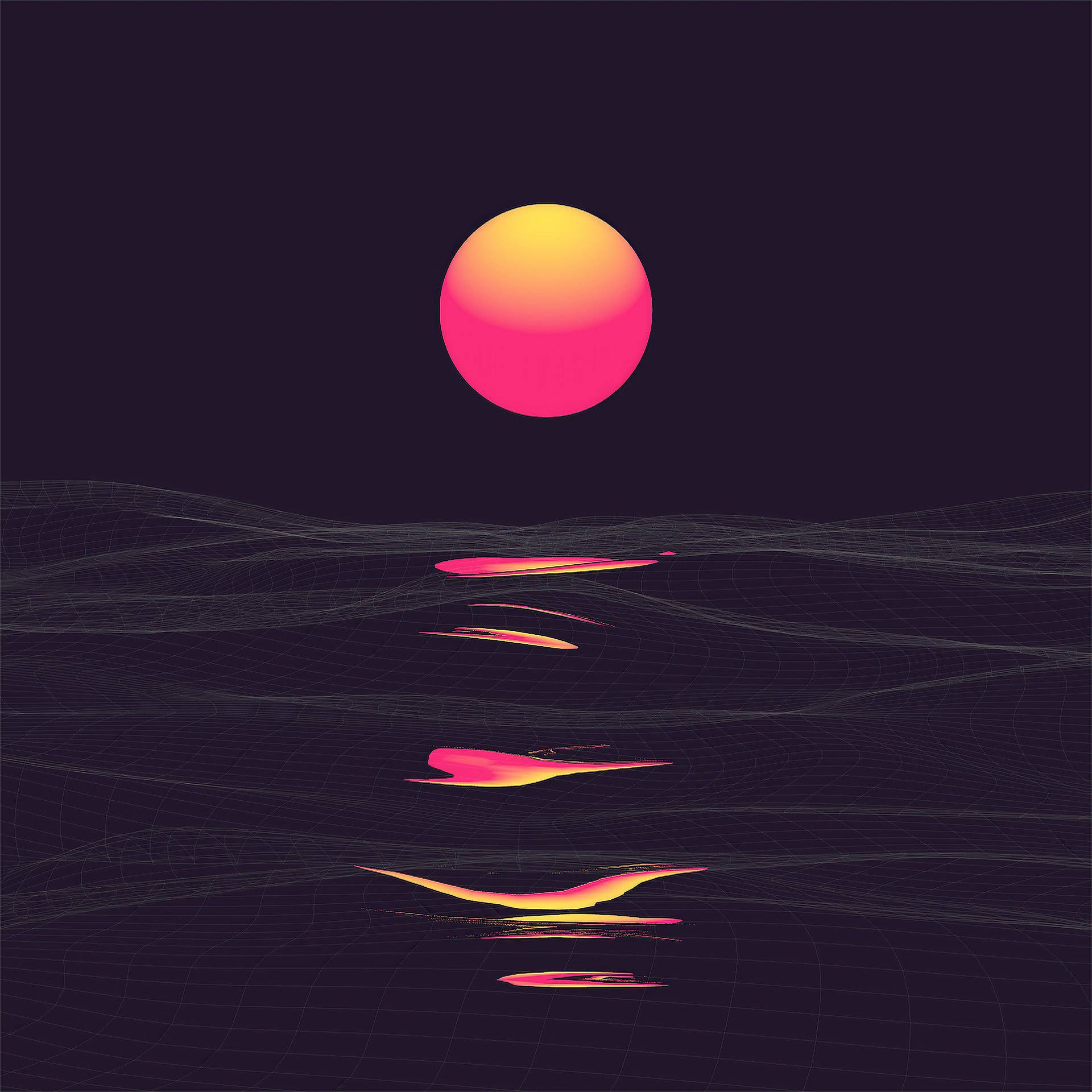 Αισθητικό iPad vaporwave ηλιοβασίλεμα ταπετσαρία — Αισθητική ταπετσαρία iPad Ταπετσαρία