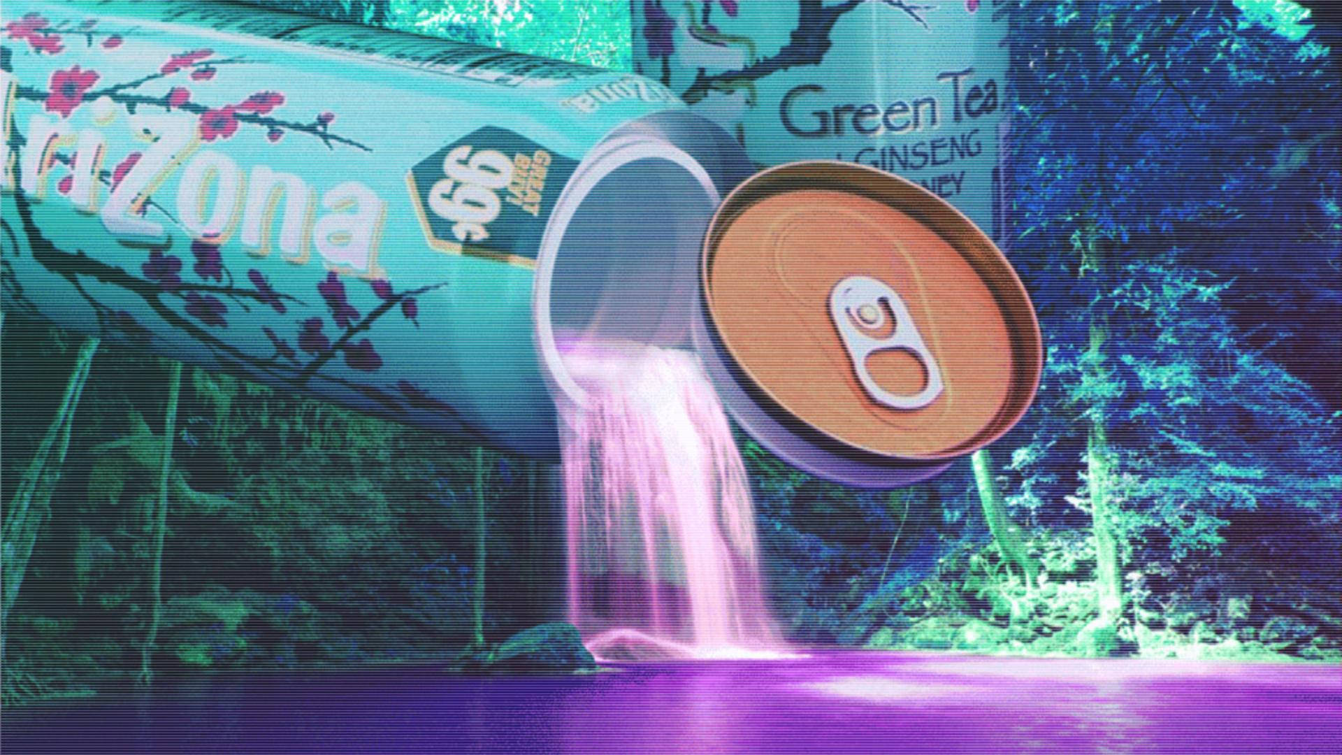 Αισθητικό wallpaper laptop Arizona Tea — Αισθητική φορητού υπολογιστή GIF Ταπετσαρία