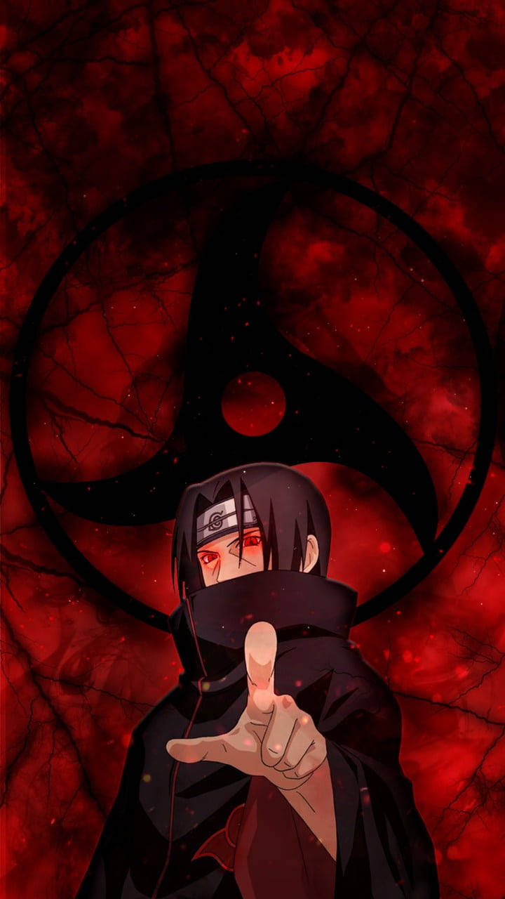 Αισθητικό Sasuke σε Κόκκινο Αφηρημένο Ταπετσαρία
