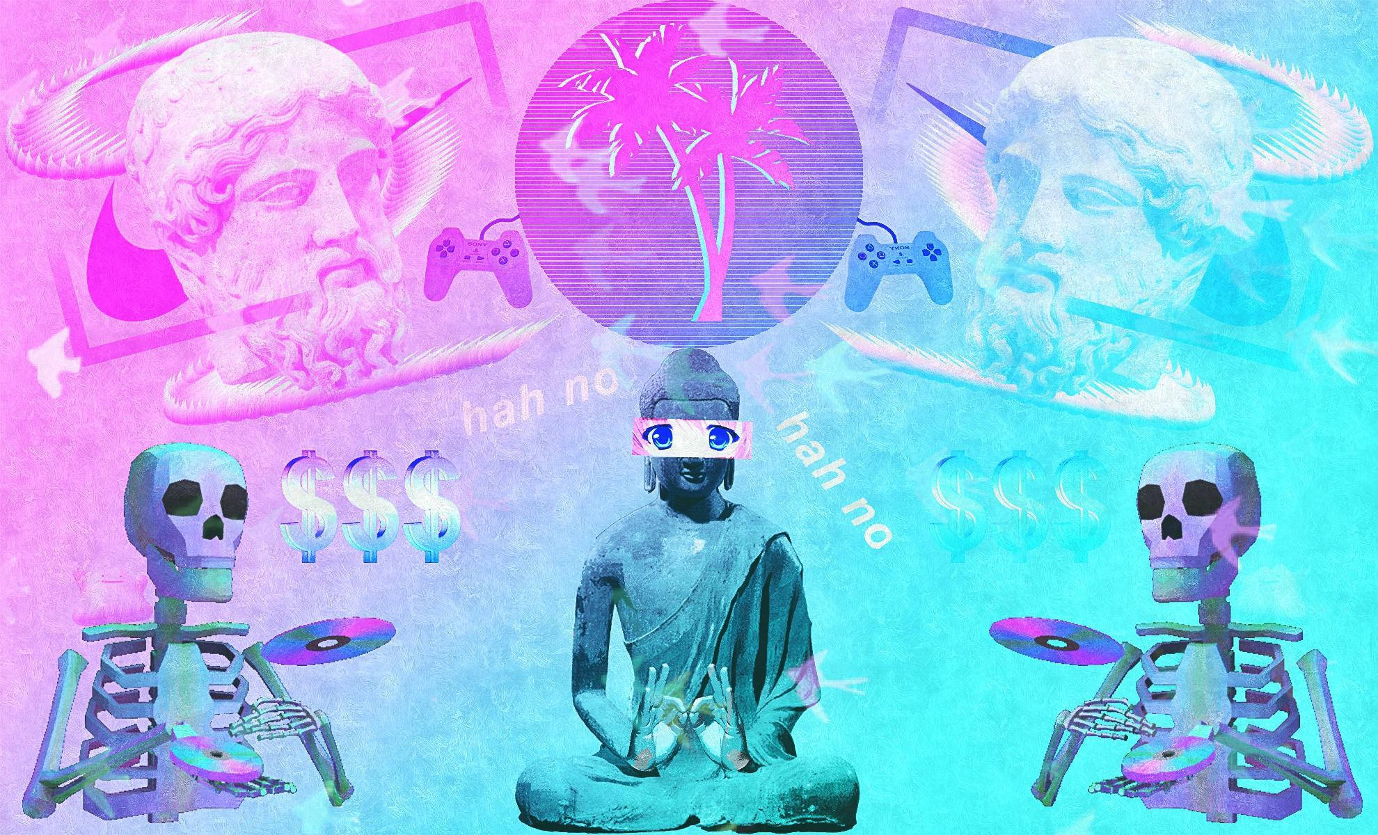 Αισθητικό Αγόρι Vaporwave Τέχνη Ταπετσαρία