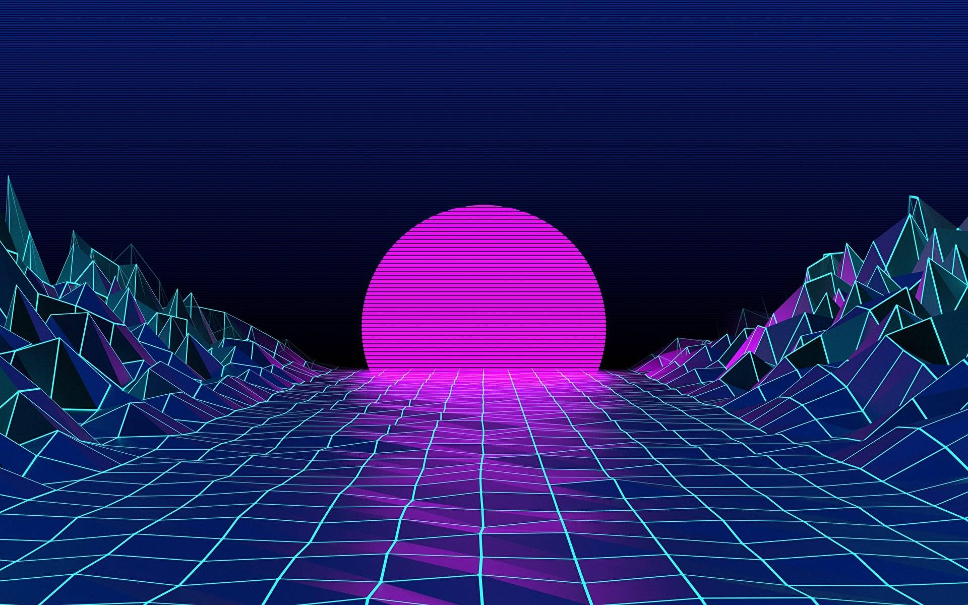 Ταπετσαρία Αισθητικού Ηλιοβασιλέματος Vaporwave για Φορητό Υπολογιστή — Αισθητική φορητού υπολογιστή GIF Ταπετσαρία