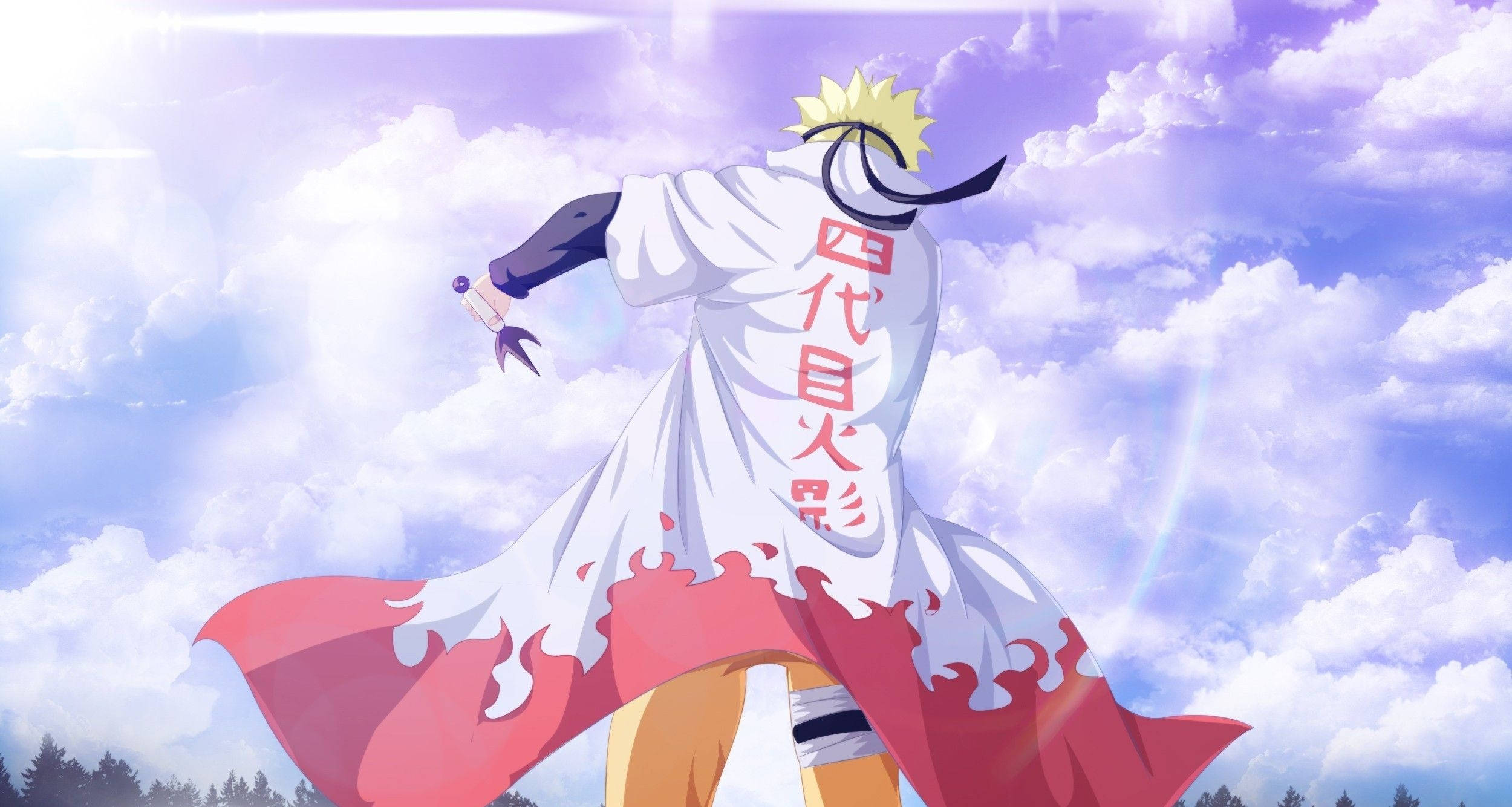 Αισθητικό πορτρέτο του Naruto ως Hokage από πίσω Ταπετσαρία