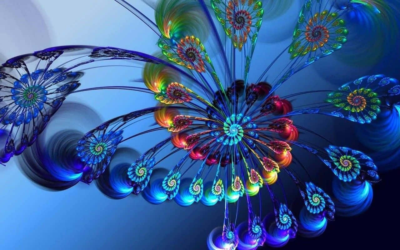Αισθητικός Σχεδιασμός Fractal με Παγώνι Ταπετσαρία
