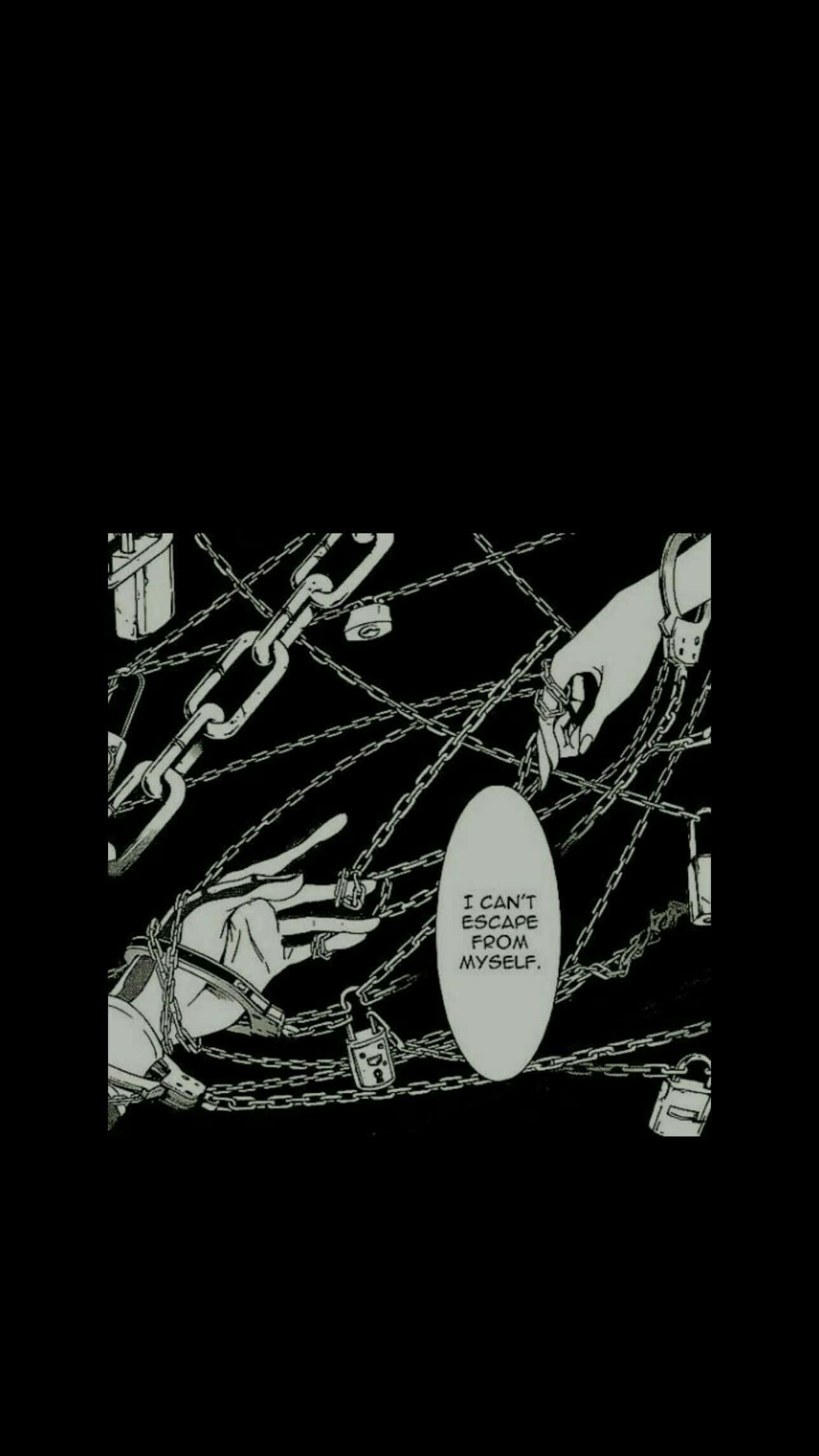 Αλυσίδες σε Πάνελ Grunge Anime Manga Ταπετσαρία