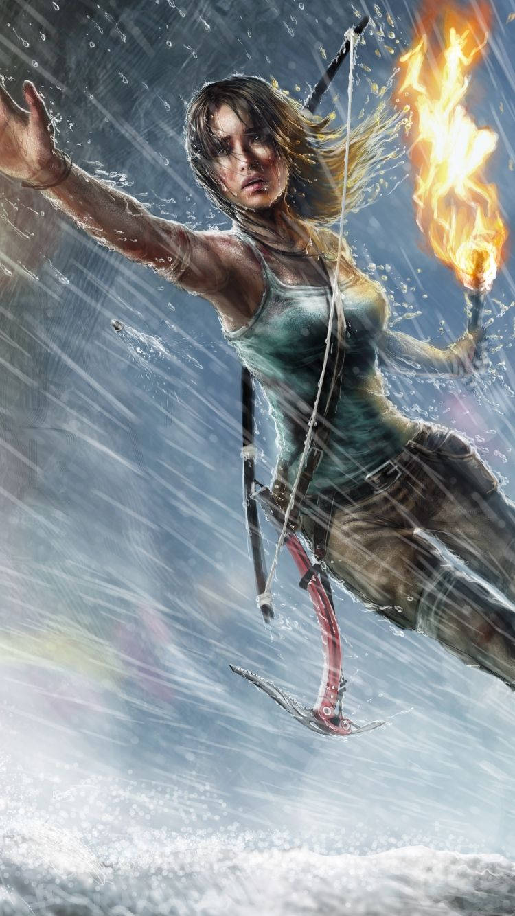 Αναμμένος Πυρσός Tomb Raider iPhone Ταπετσαρία