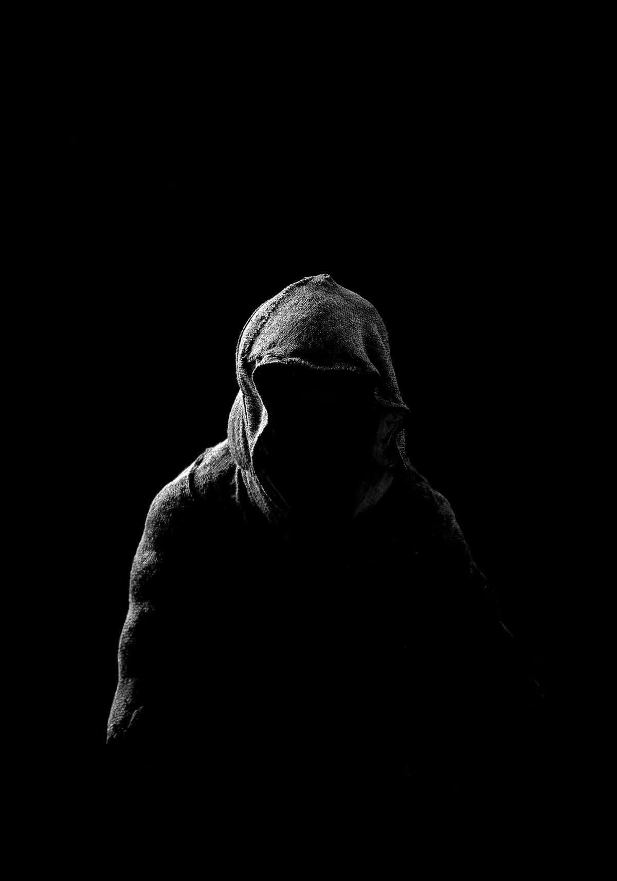 Ανατριχιαστική Σκοτεινή Φωτογραφία Προφίλ Άνδρα Ταπετσαρία