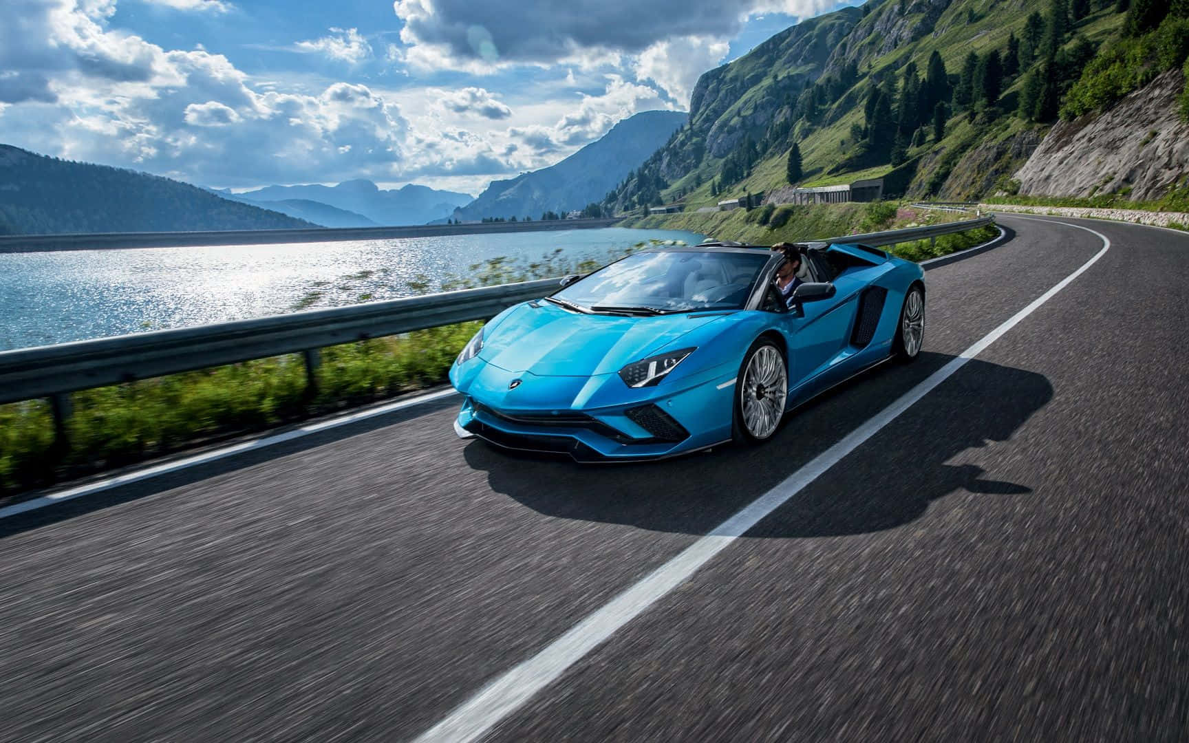 Ανοιχτό Μπλε Lamborghini Aventador Ταπετσαρία