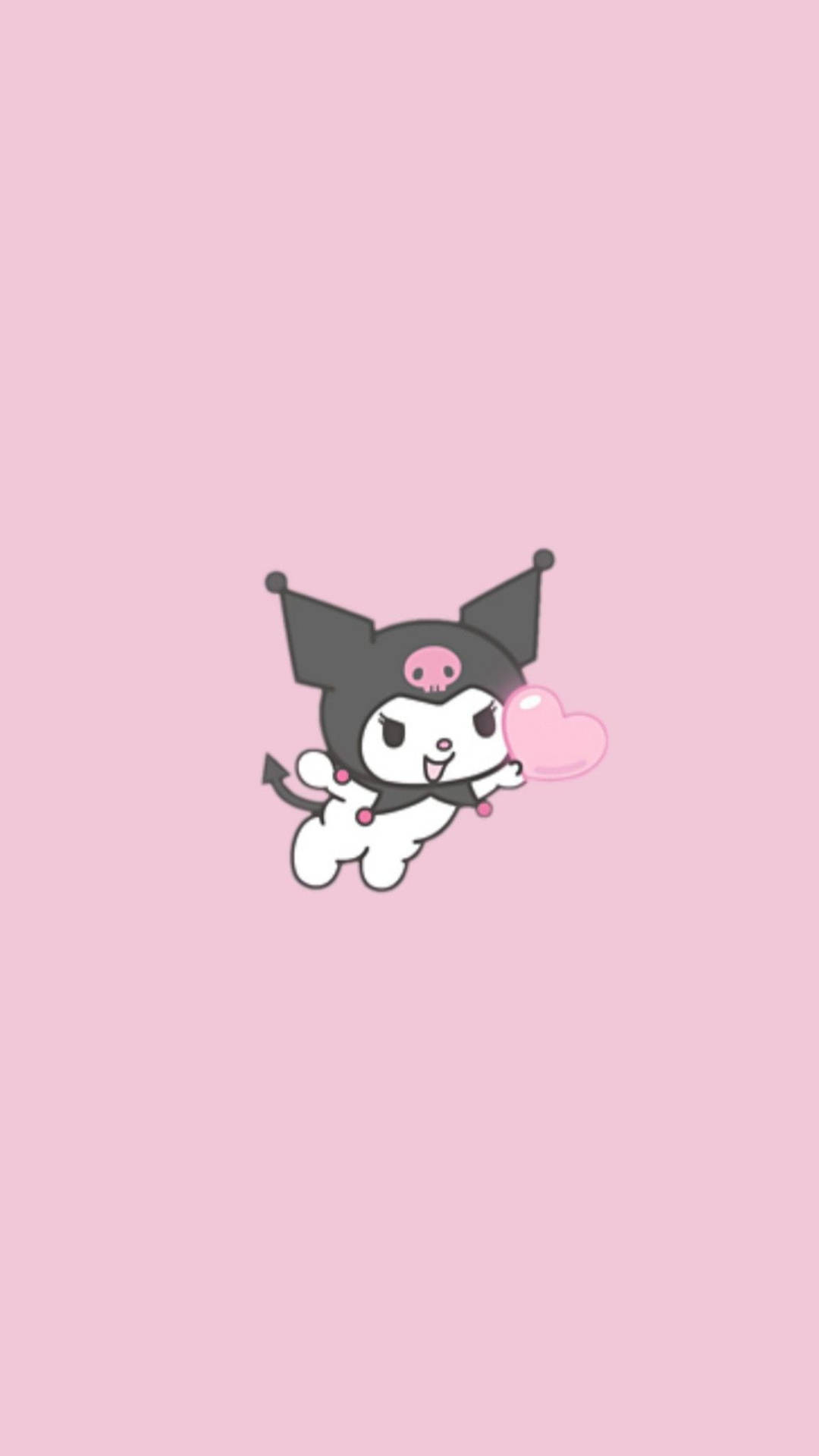 My Melody Kuromi κρατώντας μια καρδιά — Sanrio GIF Ταπετσαρία