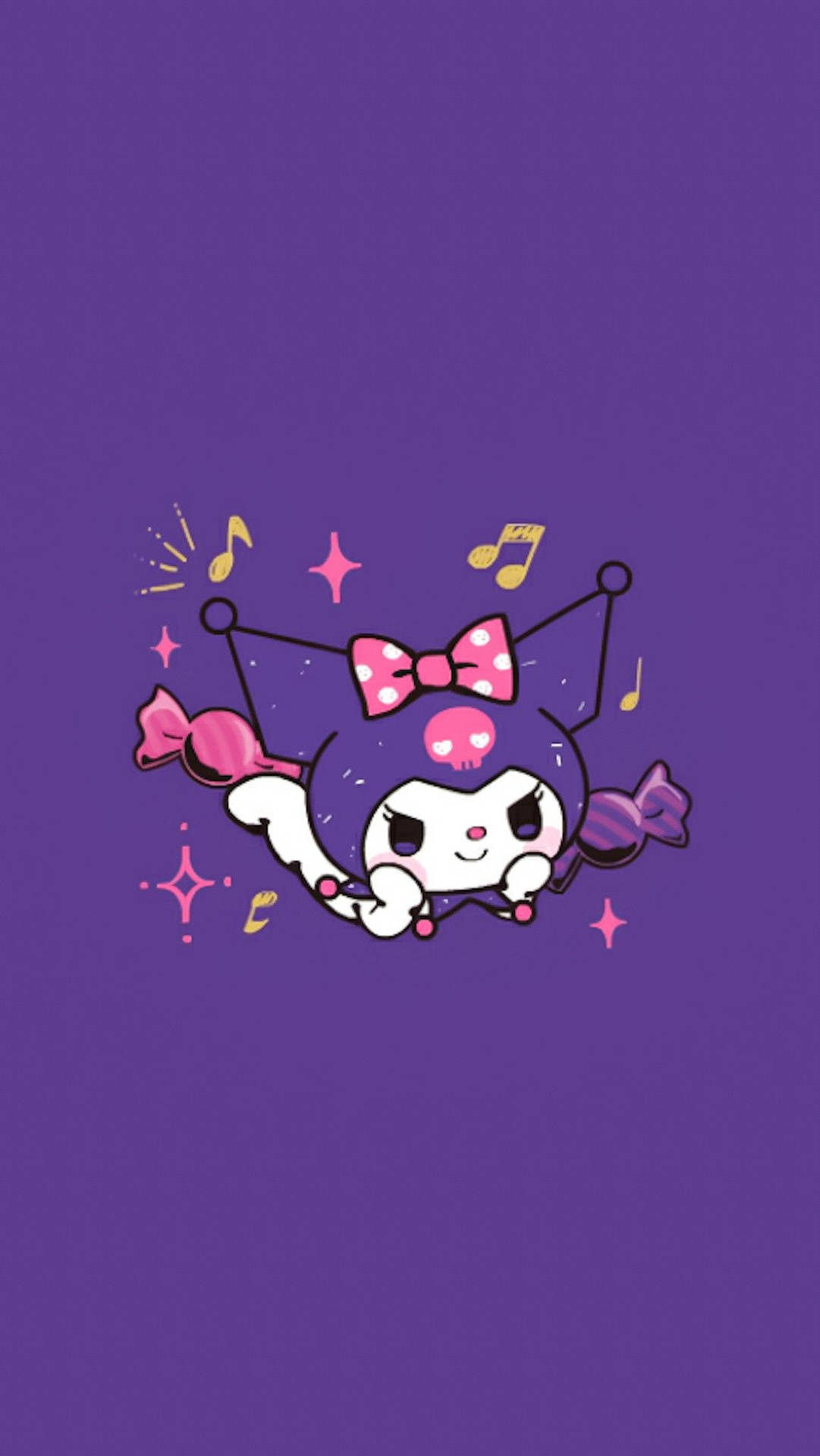 My Melody Kuromi Σε Βαθύ Βιολετί Φόντο — Sanrio GIF Ταπετσαρία