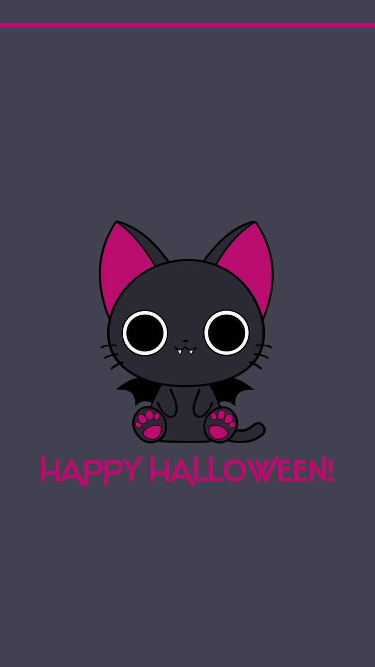 Αξιολάτρευτη Ανατριχιαστική Γάτα του Halloween Ταπετσαρία