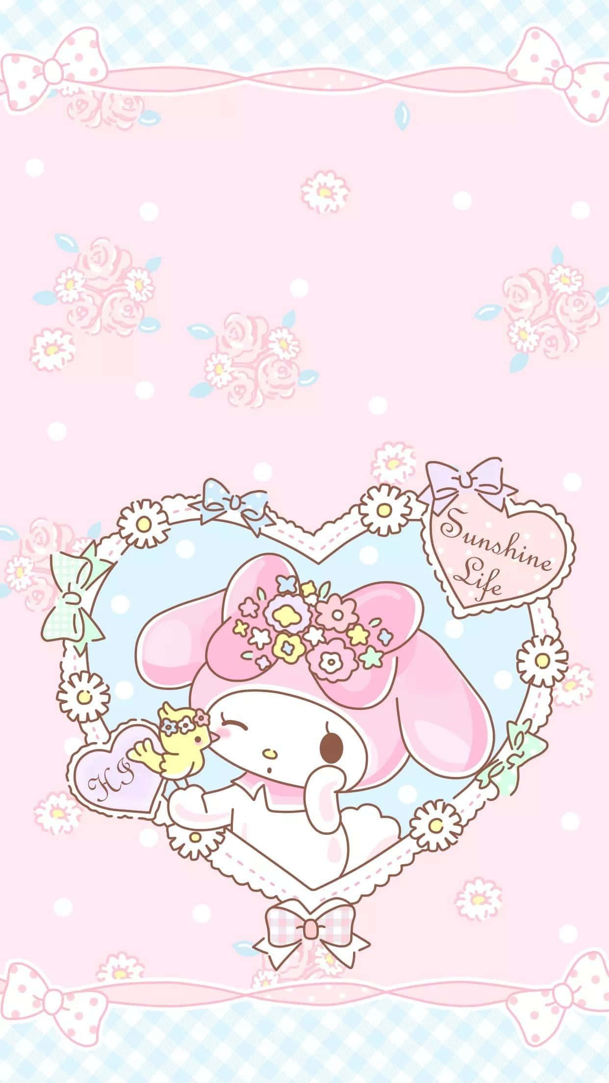 Αξιολάτρευτο φόντο με χαρακτήρες Sanrio. Ταπετσαρία