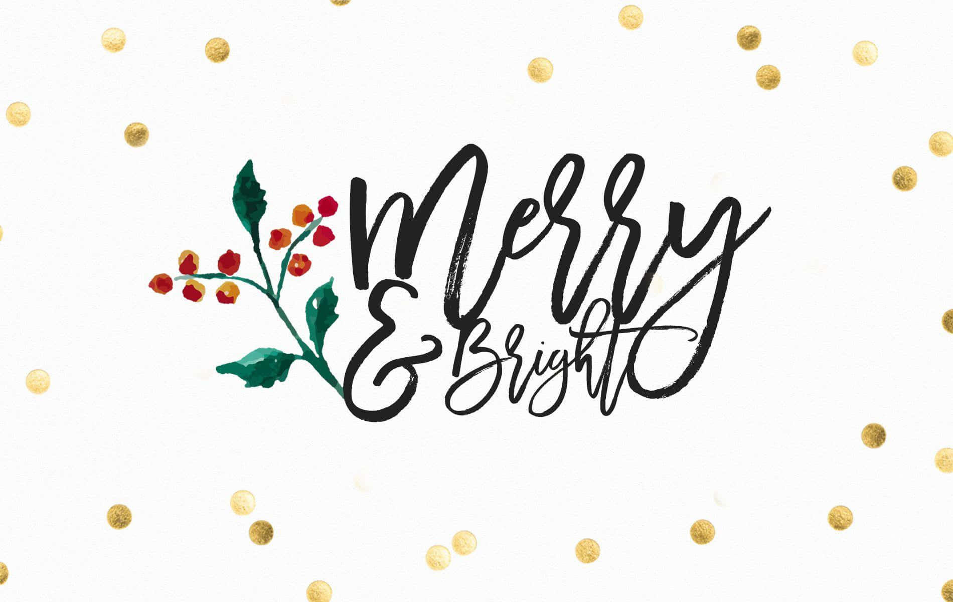 Απλός Χαιρετισμός Merry And Bright Χριστουγέννων iPad Ταπετσαρία