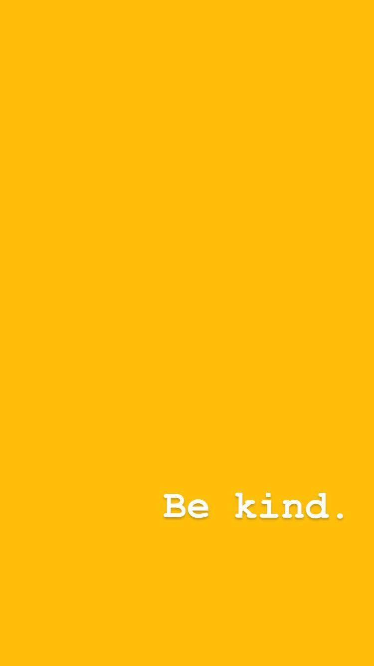 Απόφθεγμα Be Kind σε Χαριτωμένο Παστέλ Κίτρινο Αισθητικό Ταπετσαρία