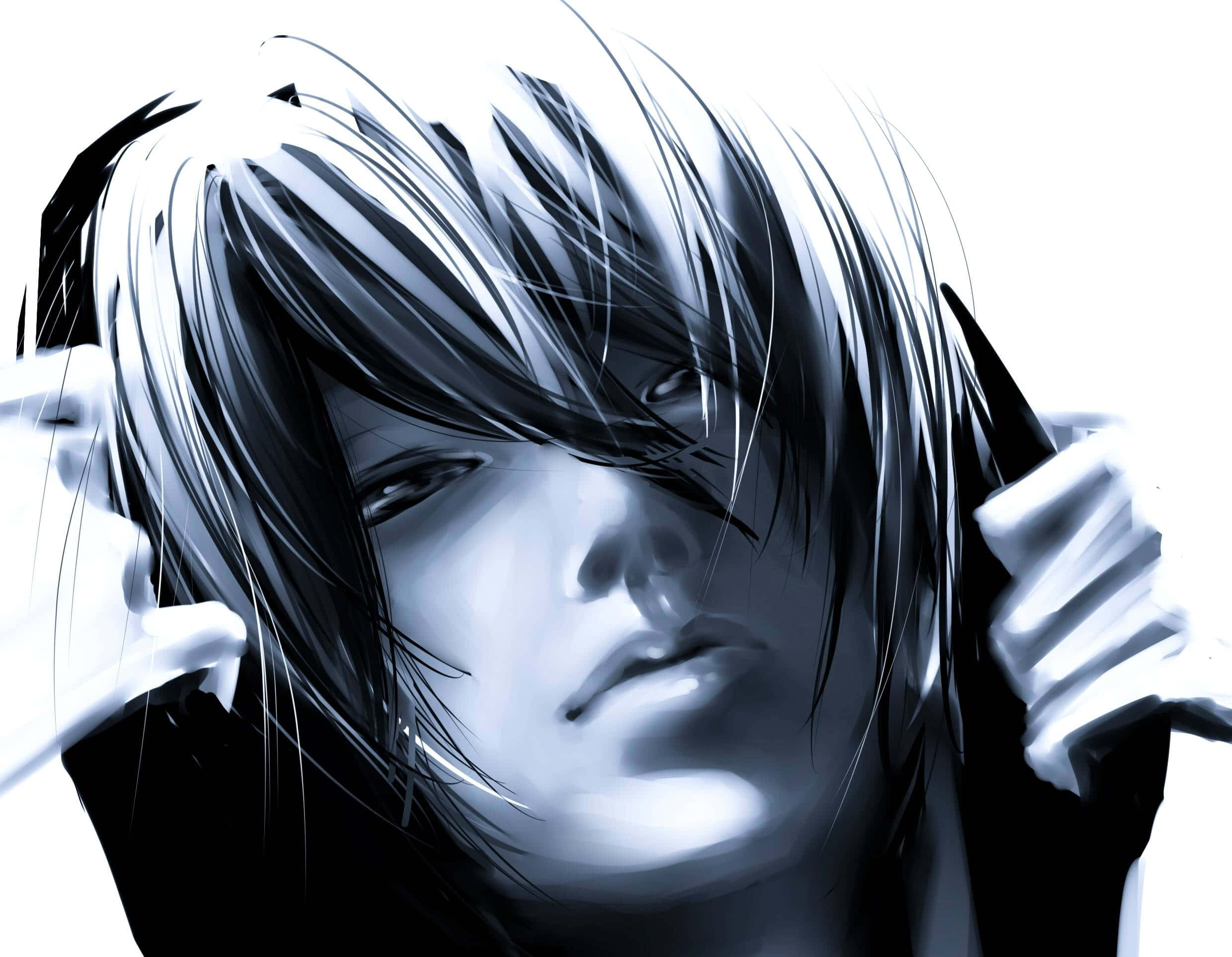 Ασπρόμαυρο anime αγόρι κινουμένων σχεδίων Ταπετσαρία