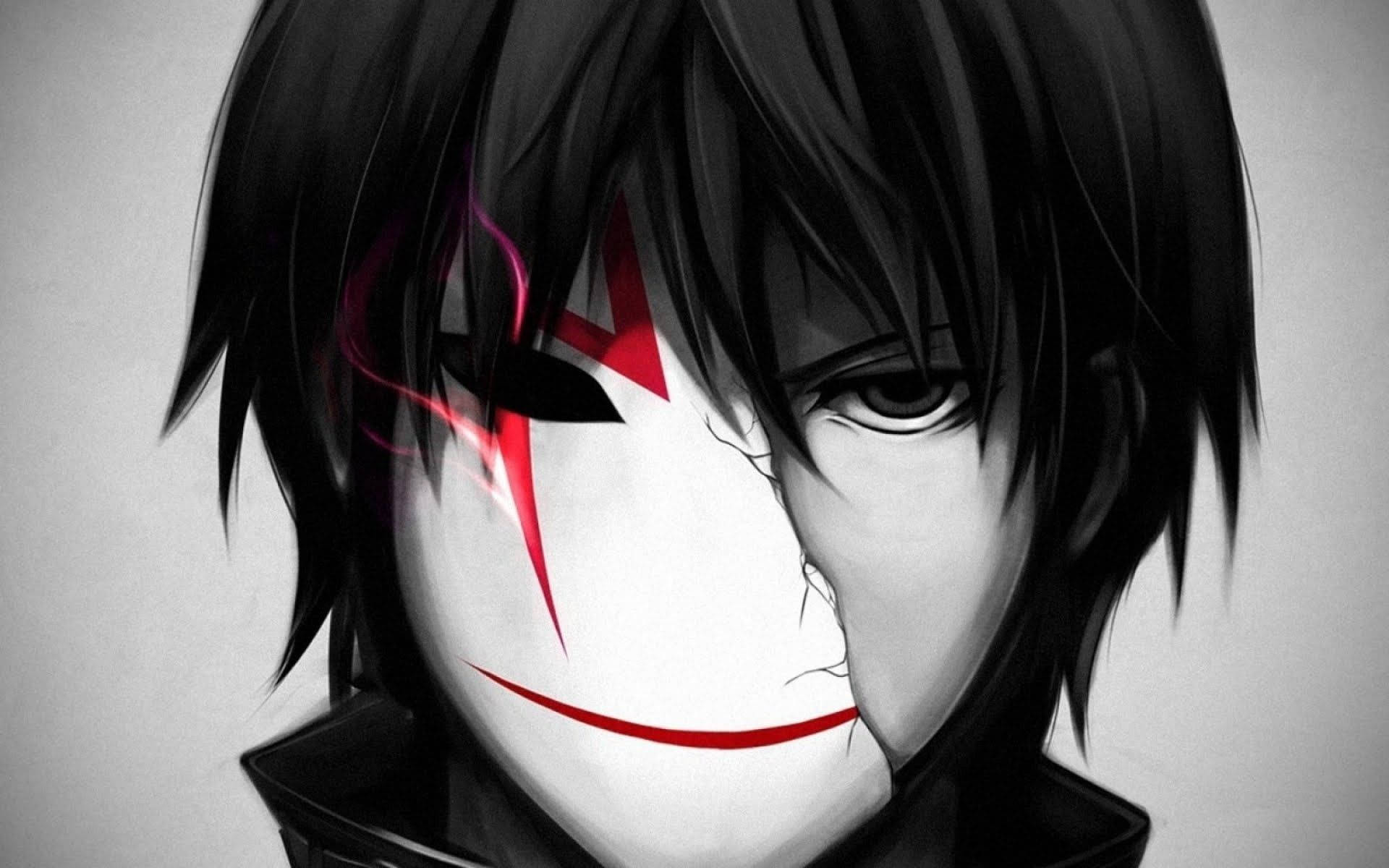 Ασπρόμαυρο αγόρι anime με μάσκα Ταπετσαρία