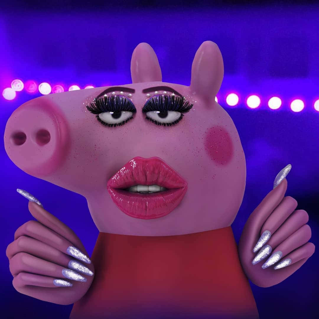 Αστεία 3D Εικόνα Peppa Pig Ταπετσαρία