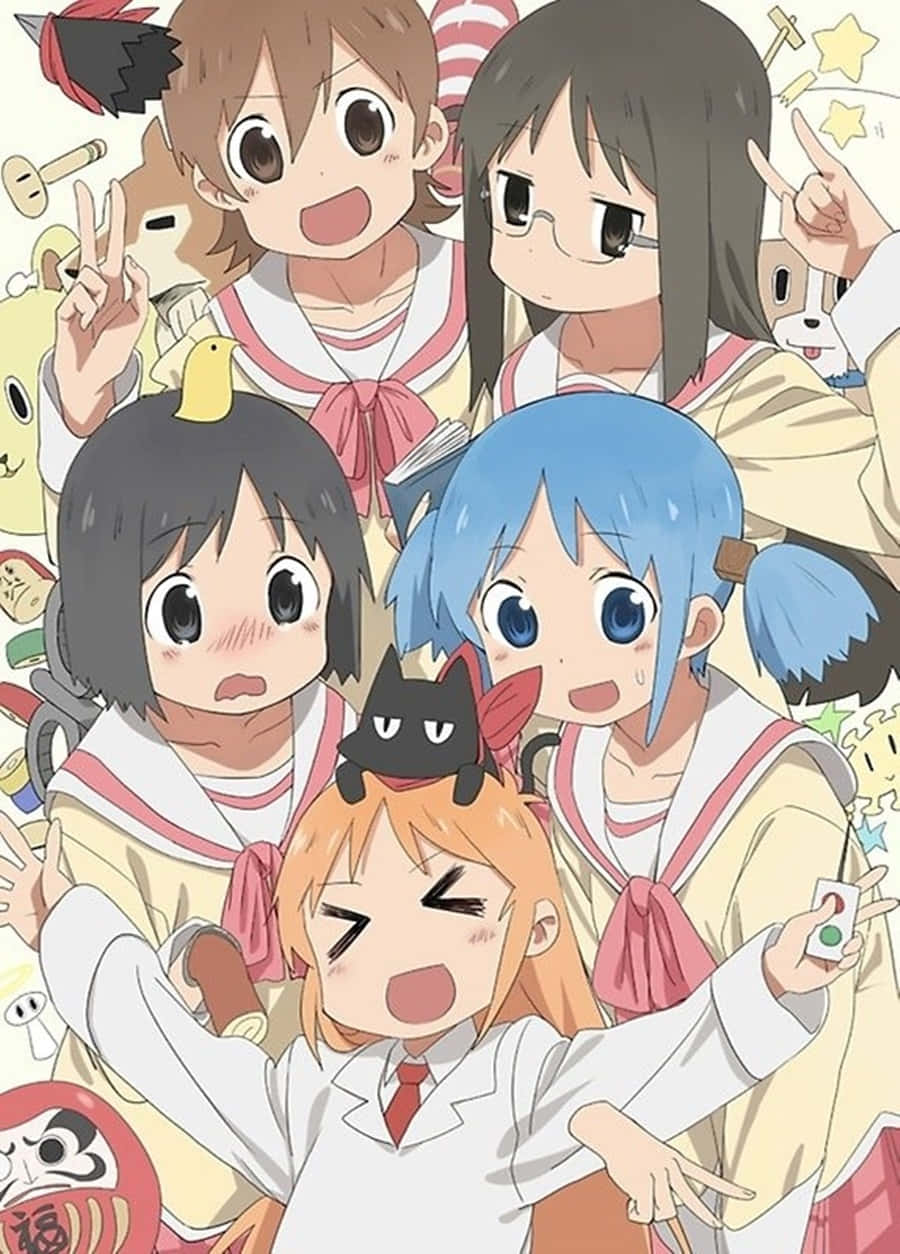 Αστεία παρέα φίλων anime Ταπετσαρία
