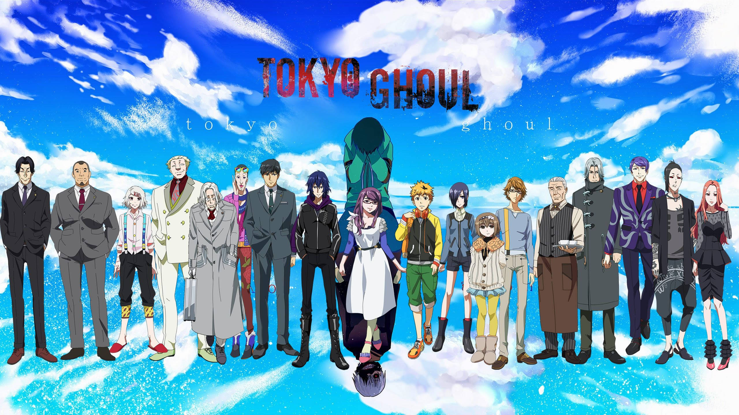 Αφίσα Χαρακτήρων Tokyo Ghoul σε Μπλε Ουρανό Ταπετσαρία