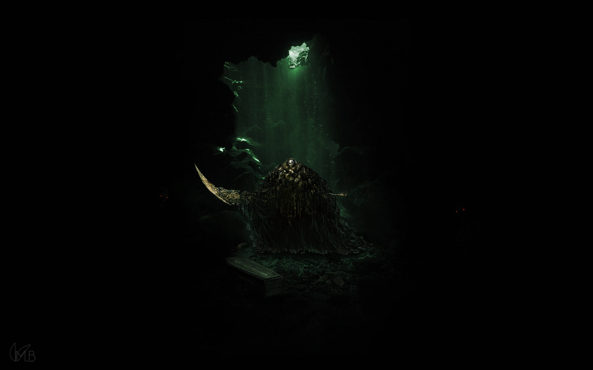 Αφεντικό Dark Souls Μέσα σε Σκοτεινή Σπηλιά Ταπετσαρία