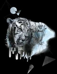 Αφηρημένη Καλλιτεχνική Απεικόνιση Τίγρης Ταπετσαρία