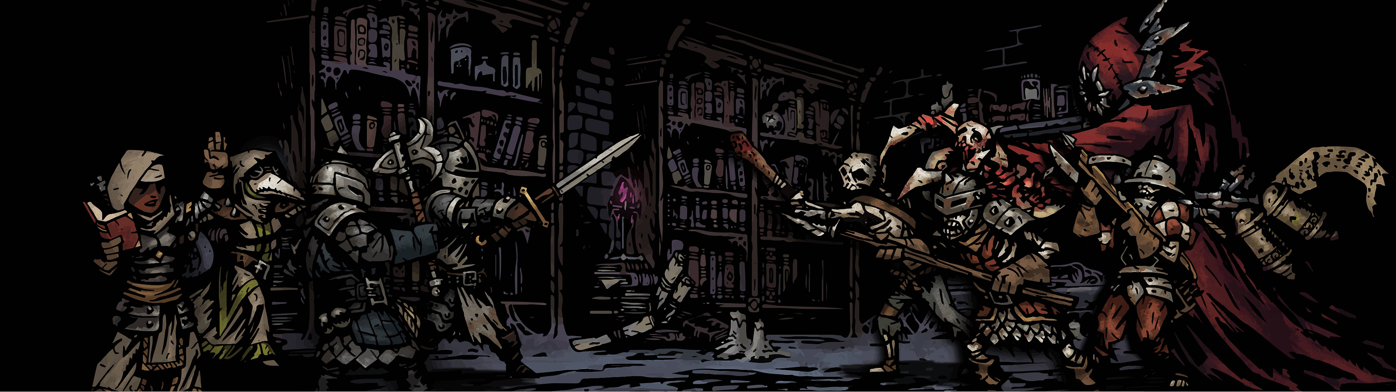 Ζήστε το Darkest Dungeon με ρύθμιση διπλής οθόνης Ταπετσαρία