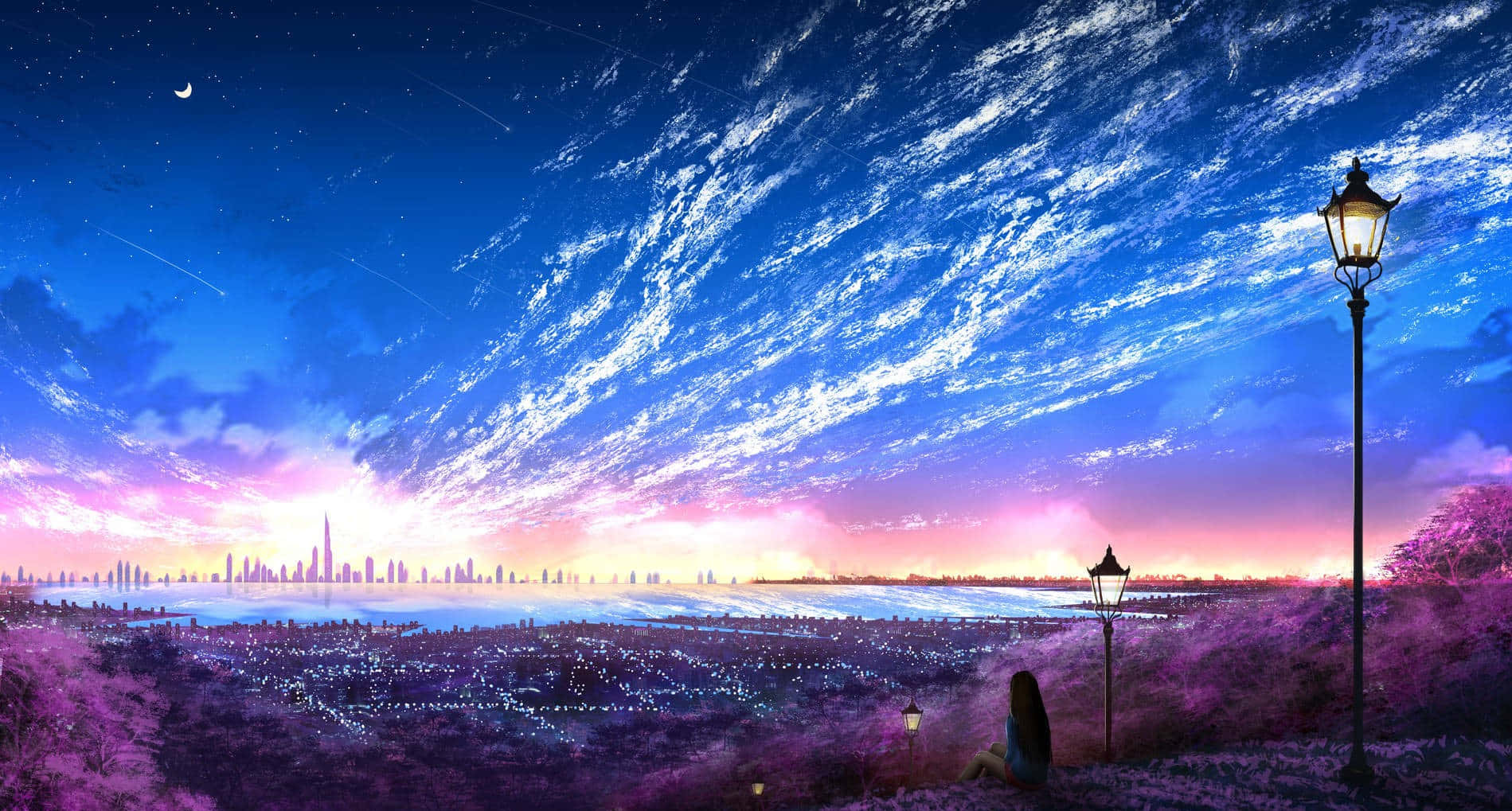 Βουτήξτε στον Μαγευτικό Κόσμο των Μωβ Anime Ταπετσαρία