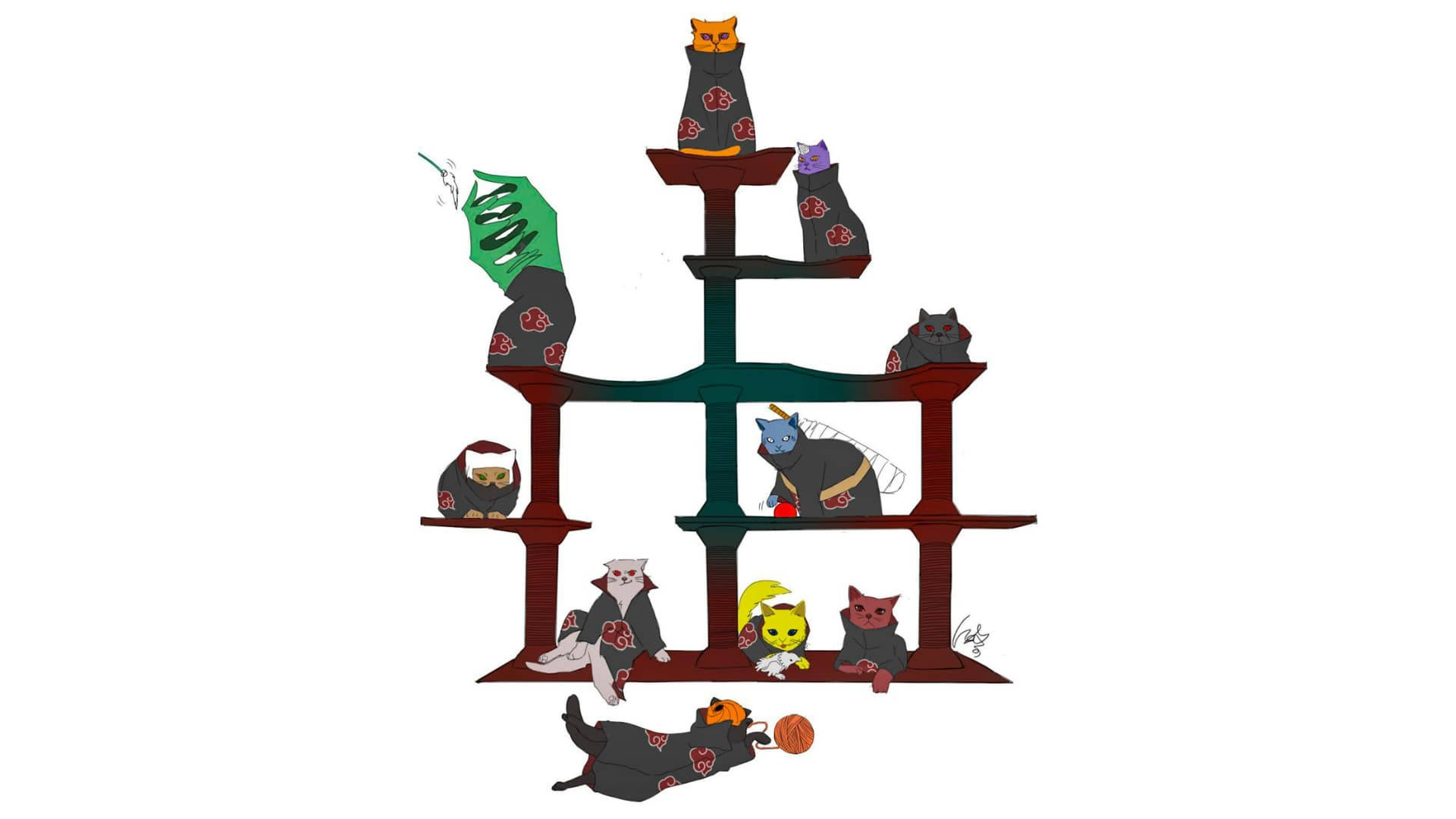 Γάτες Akatsuki PC Ταπετσαρία