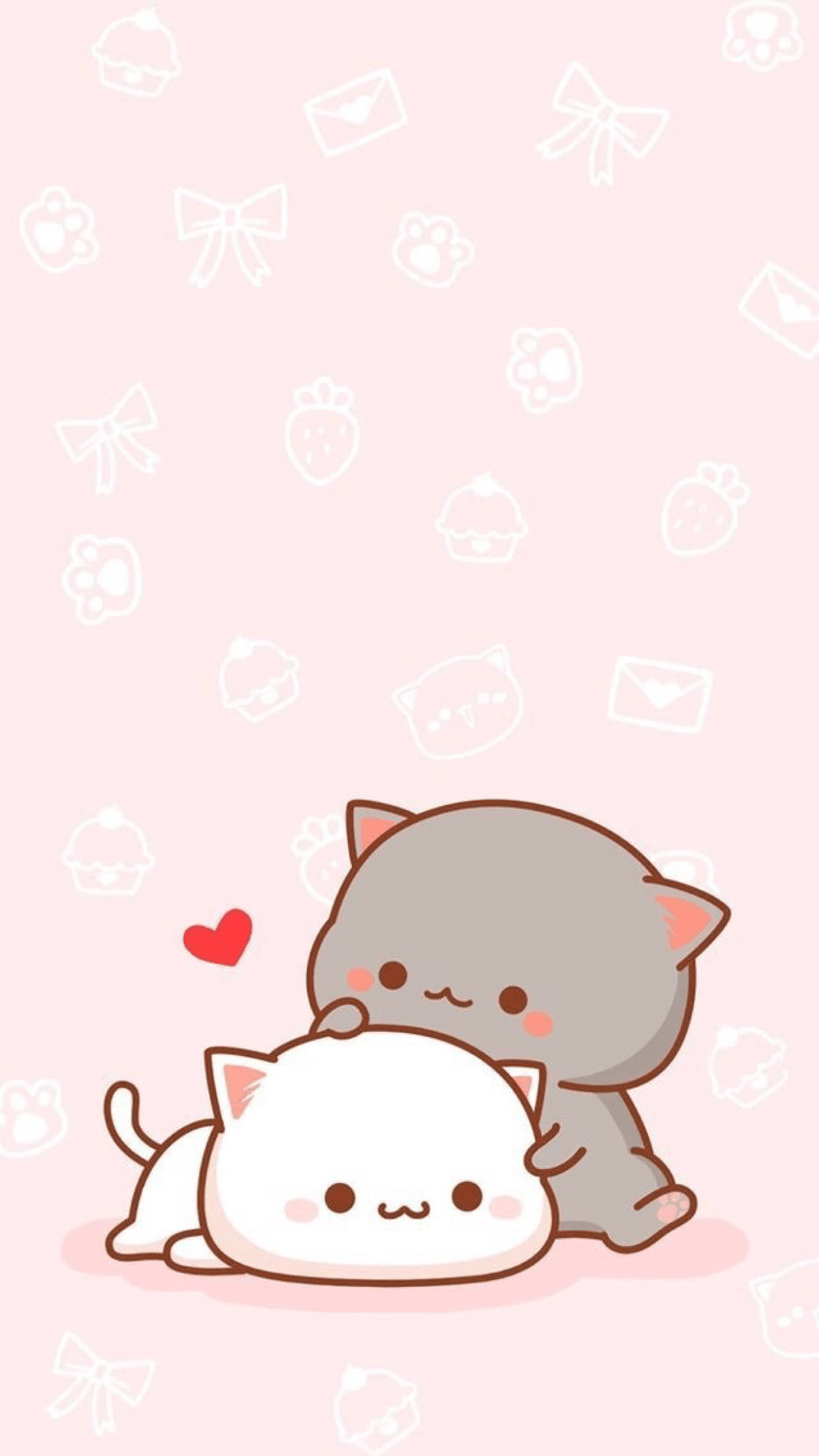 Γάτες Goma και Peach Kawaii iPad Ταπετσαρία