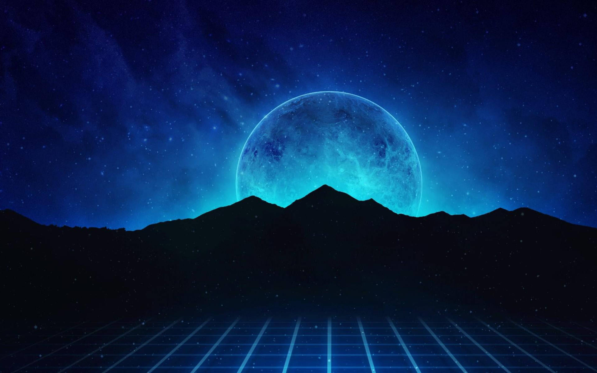 Γαλαξίας Σεληνόφως Βουνό Vaporwave Ταπετσαρία