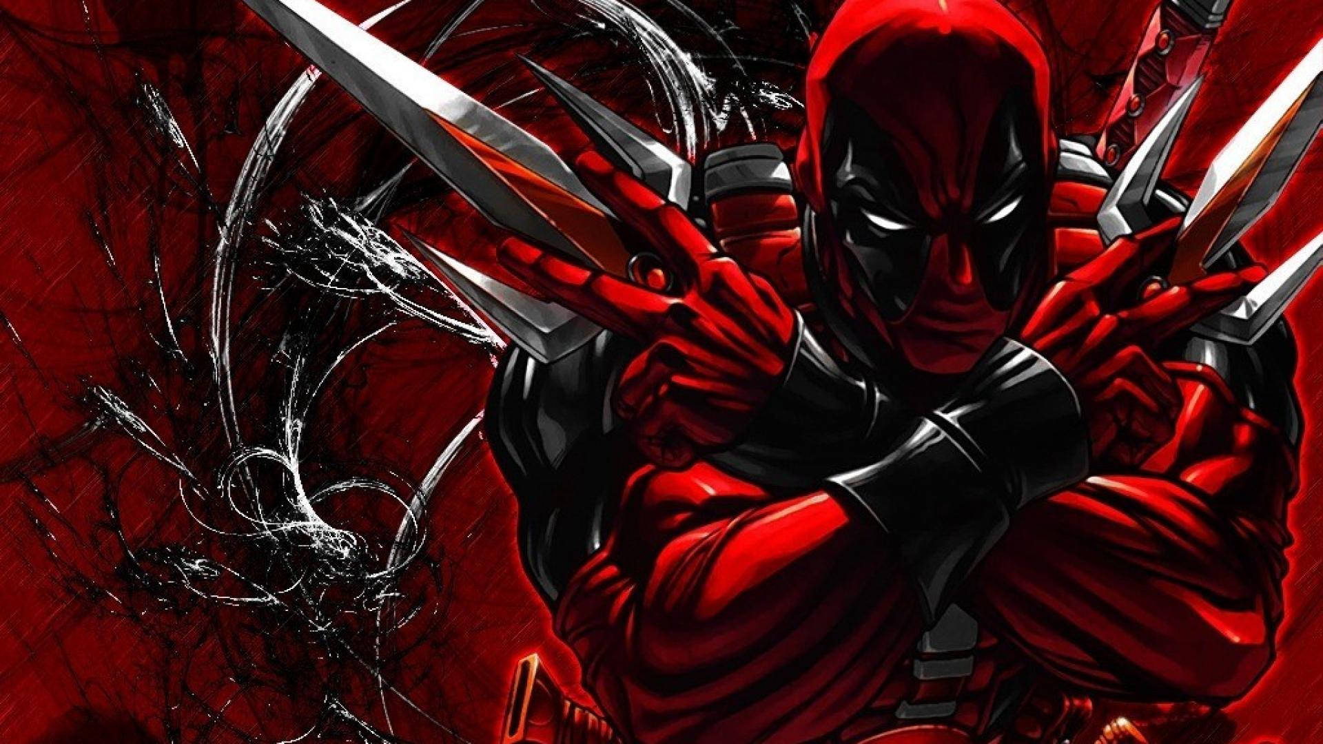 Deadpool της Marvel με κοφτερό όπλο. — Marvel Ταπετσαρία