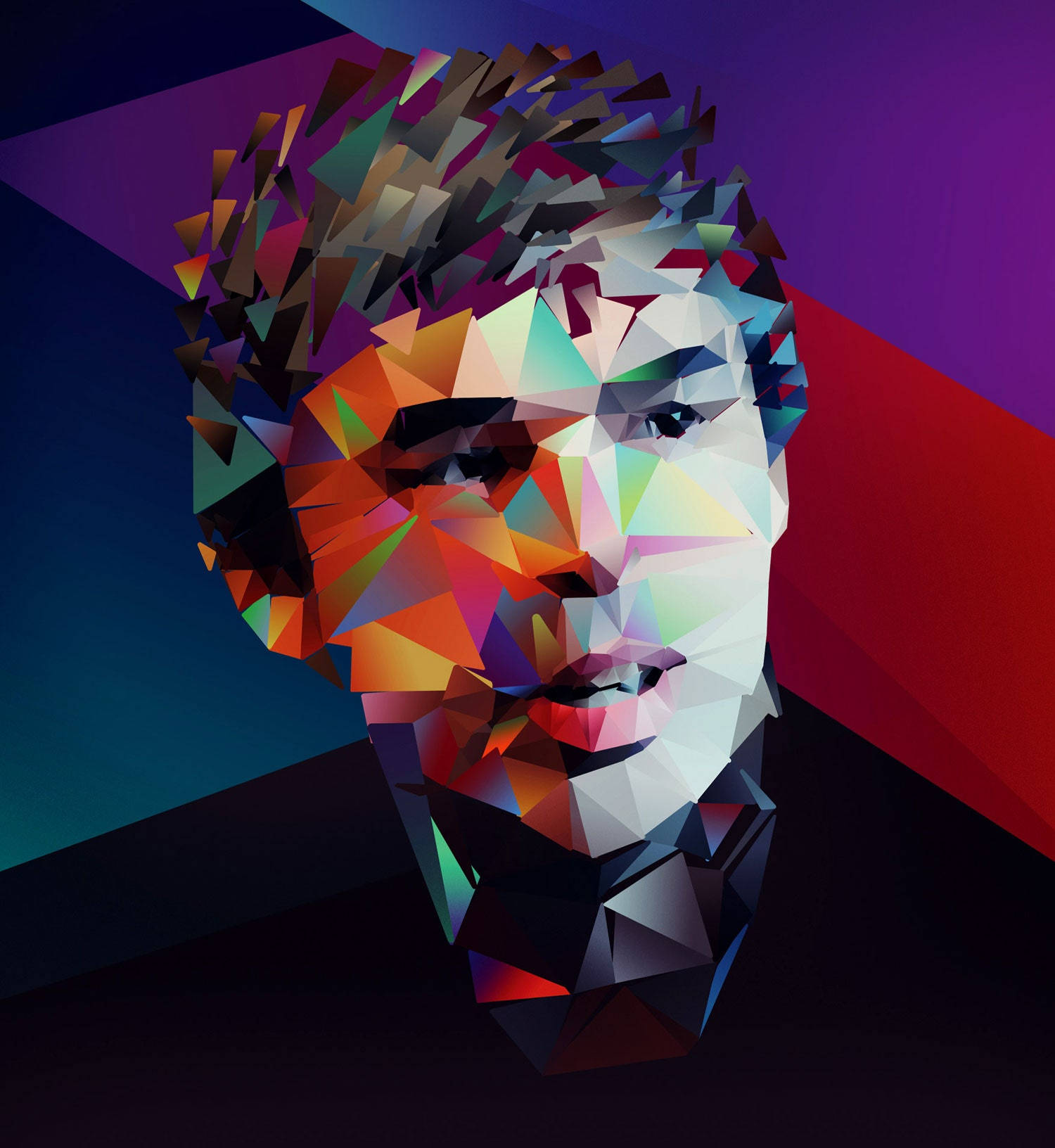 Γεωμετρική Εικονογράφηση του Larry Page, Ιδρυτή της Google Ταπετσαρία