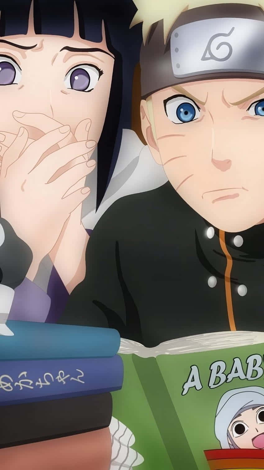 Γλυκιά Naruto και Hinata Διαβάζουν ένα Βιβλίο Ταπετσαρία